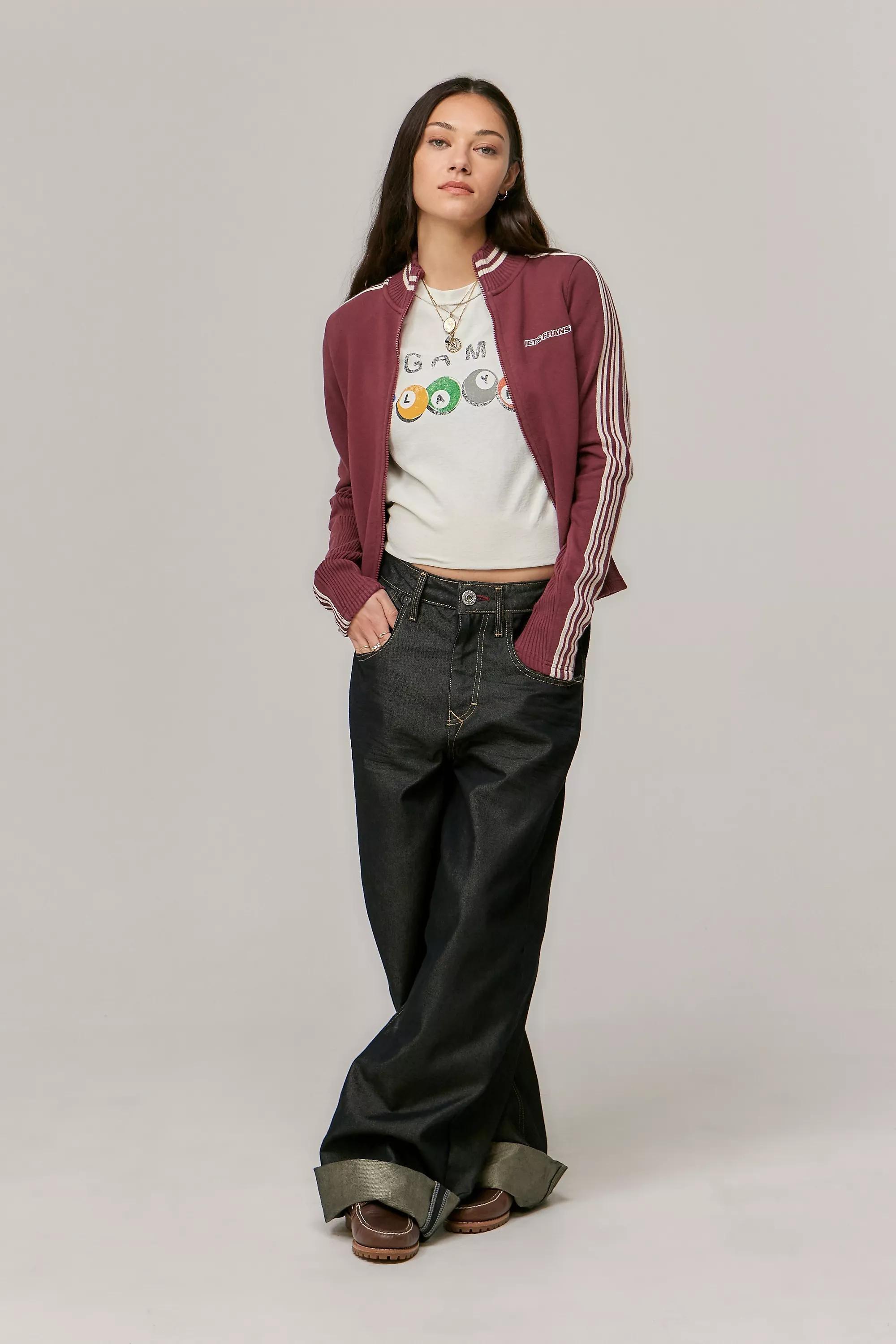 Burgundy Iets Frans... Trip Stripe Track Top, , large image number 1