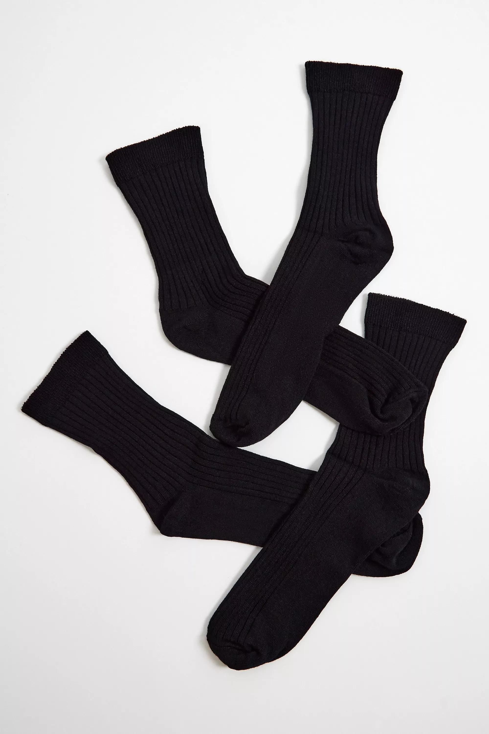 Black Out From Under Clean Ribbed 2-Pack Socks, BLK, large image number 2