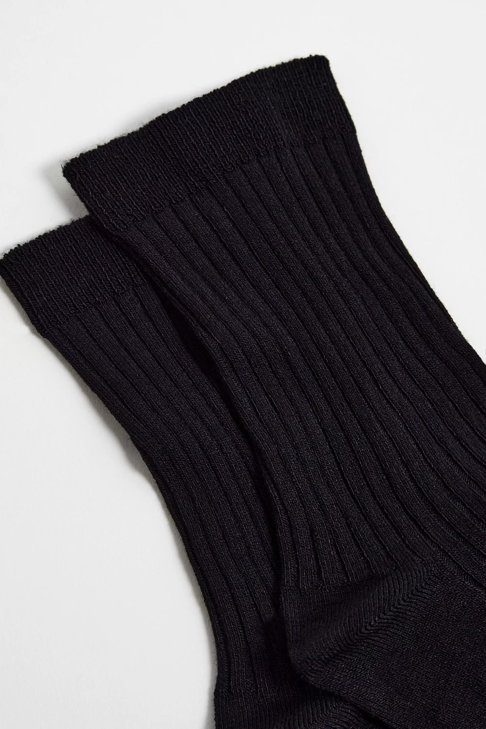 Black Out From Under Clean Ribbed 2-Pack Socks, BLK, large image number 3