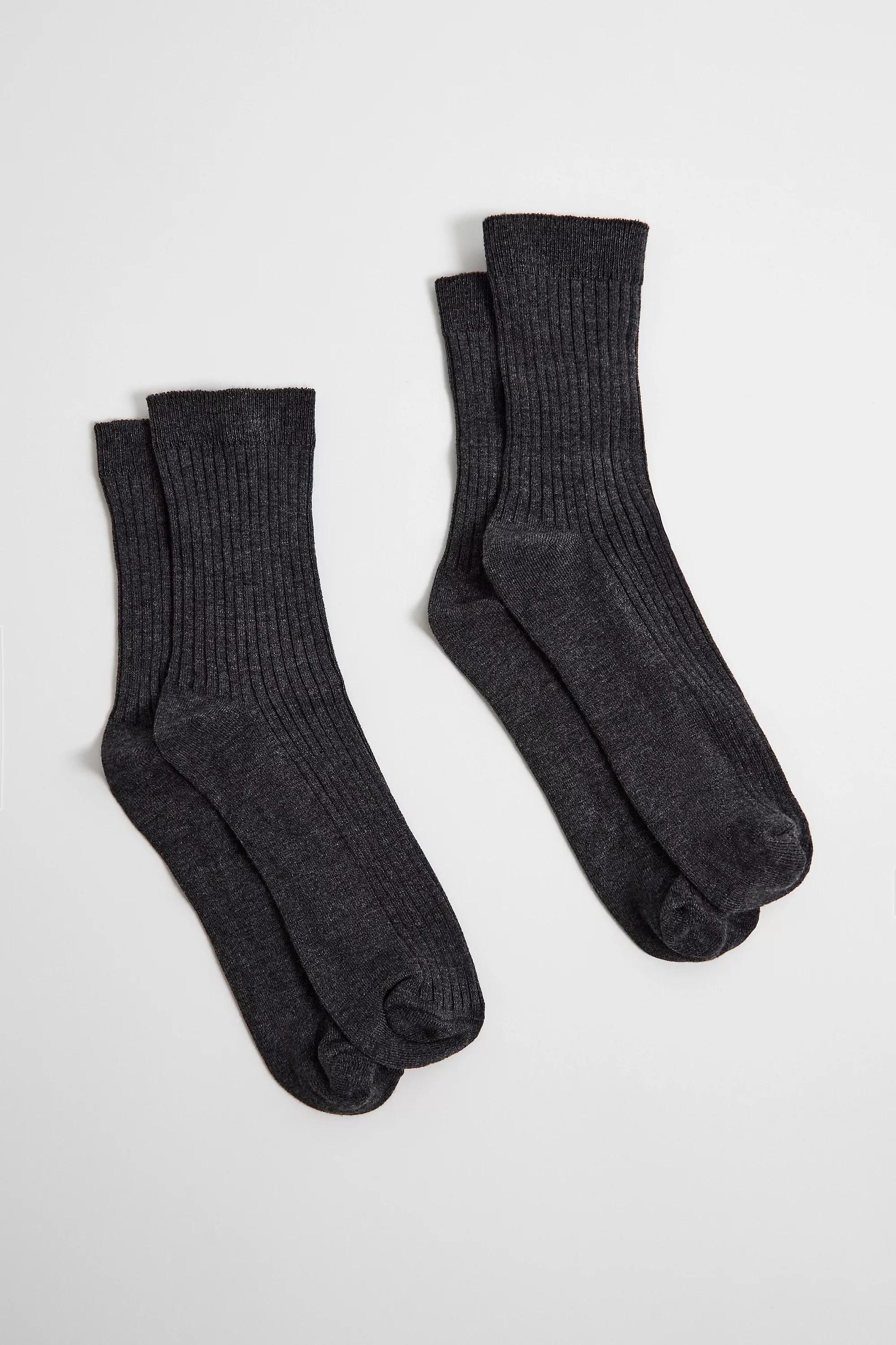 Grey Out From Under Clean Ribbed 2-Pack Socks, GREY, large image number 1