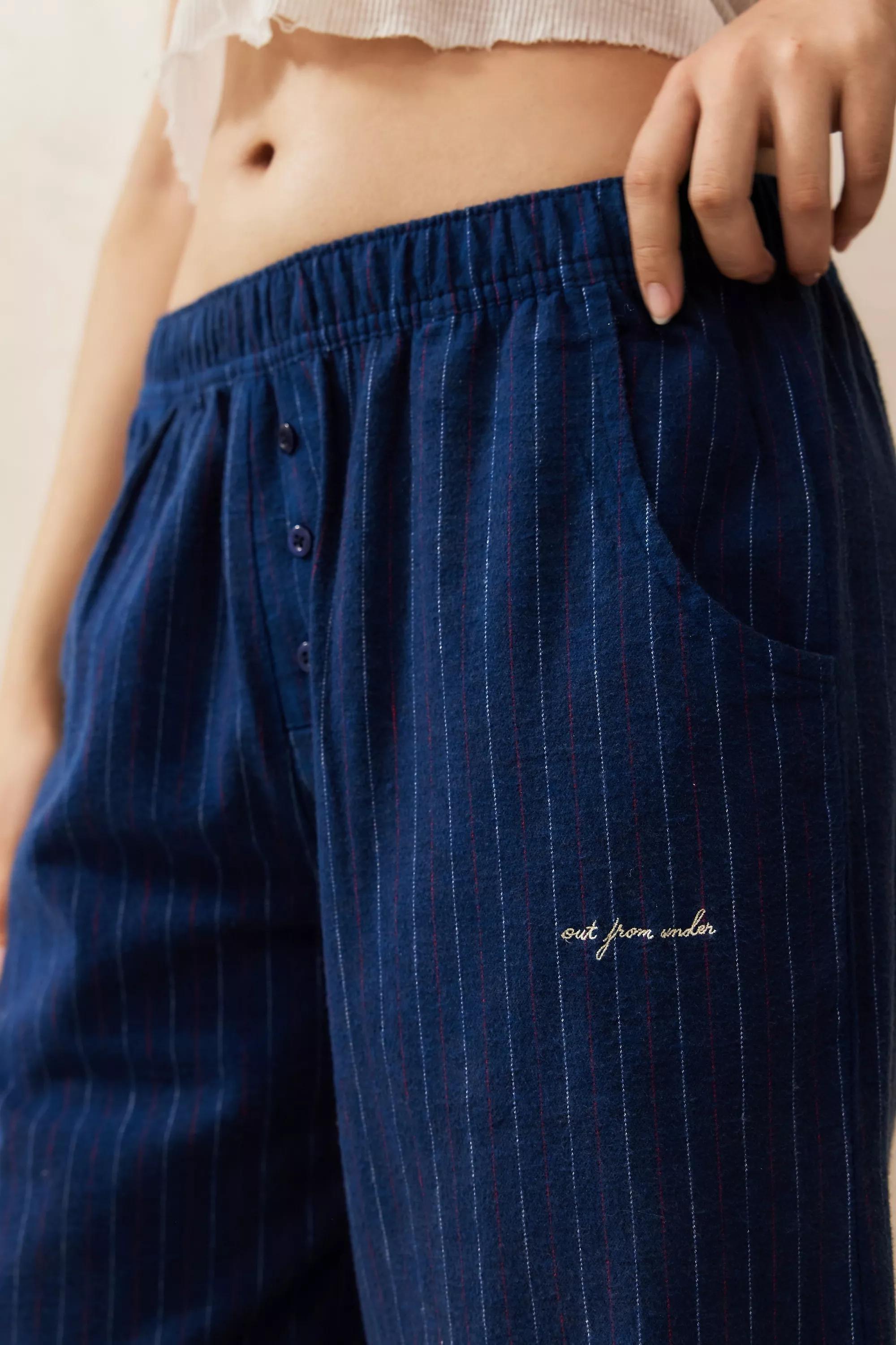 Navy Out From Under Pinstripe Straight-Leg Joggers, , large image number 2