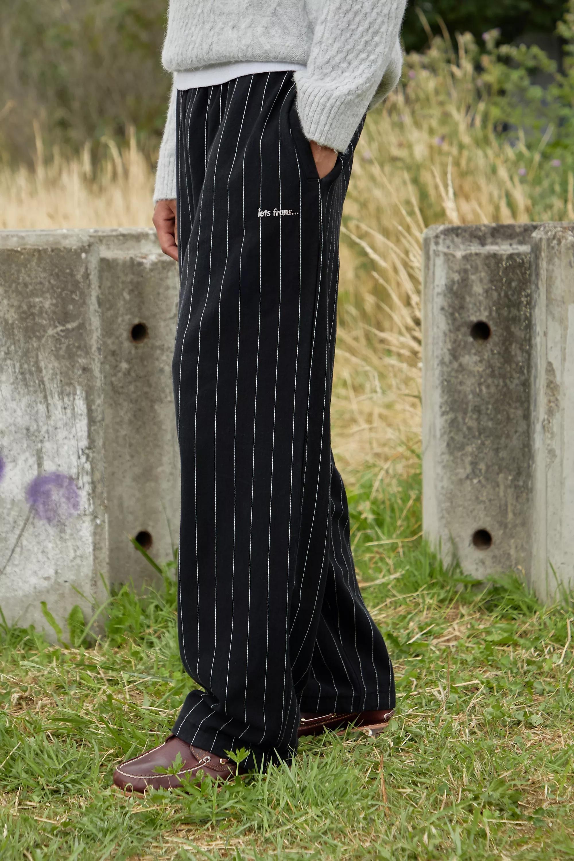 Black Iets Frans... Pinstripe Harri Joggers, , medium