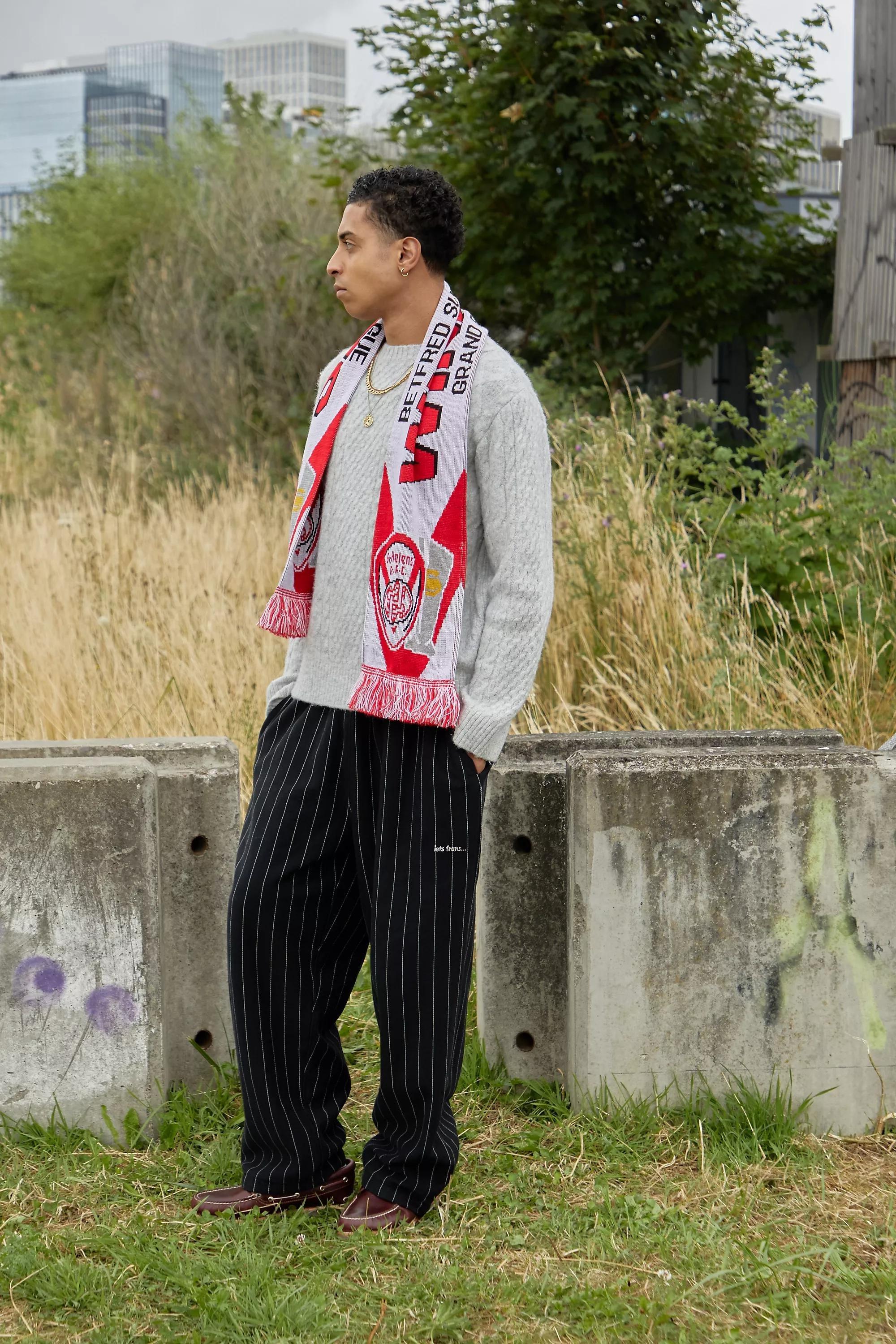 Black Iets Frans... Pinstripe Harri Joggers, , large image number 1