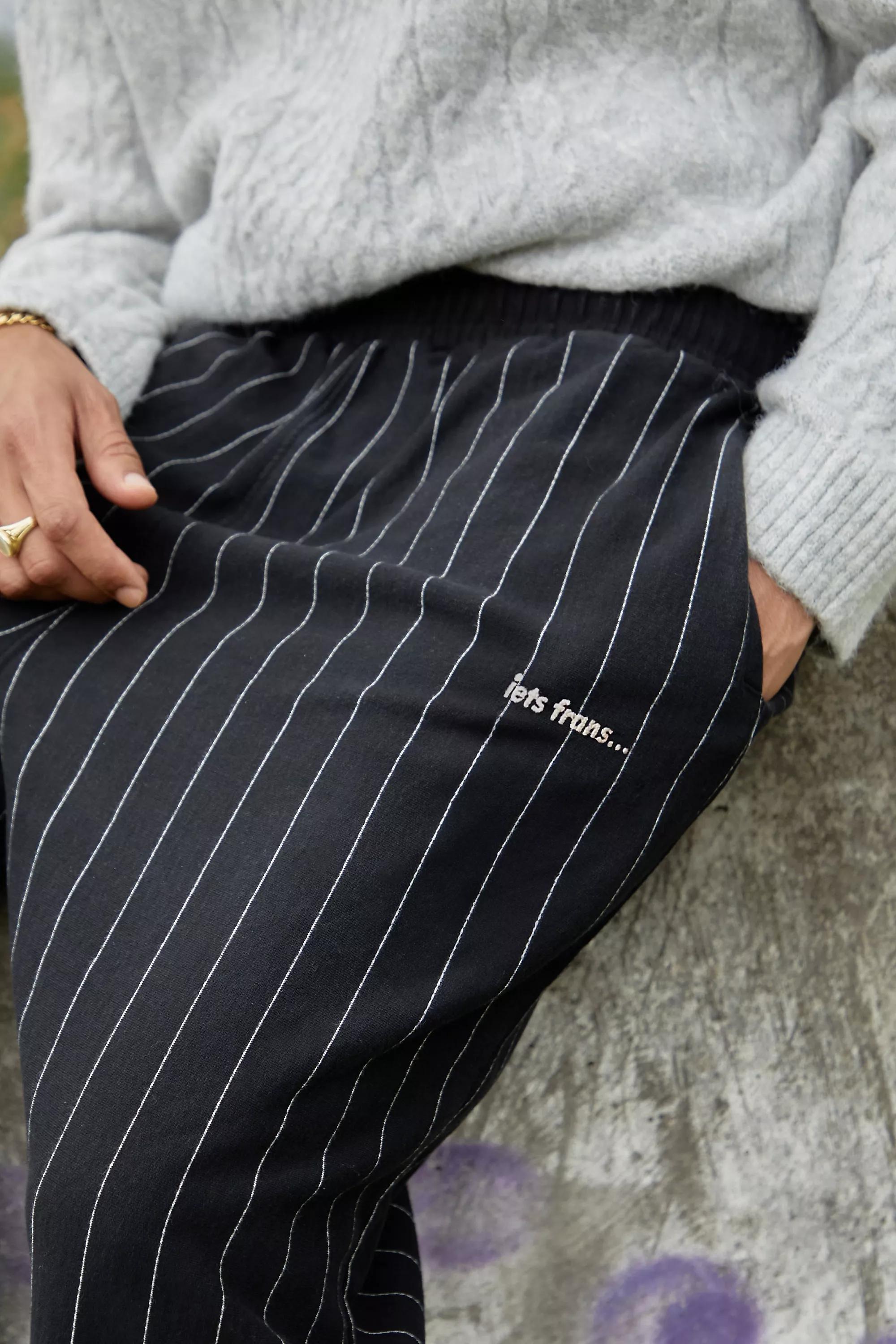 Black Iets Frans... Pinstripe Harri Joggers, , large image number 3