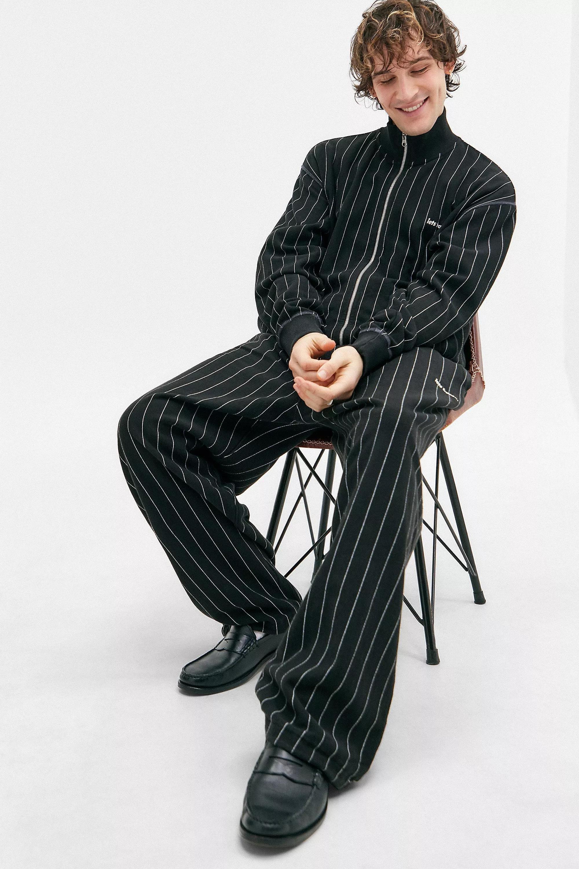 Black Iets Frans... Pinstripe Harri Joggers, , large image number 4