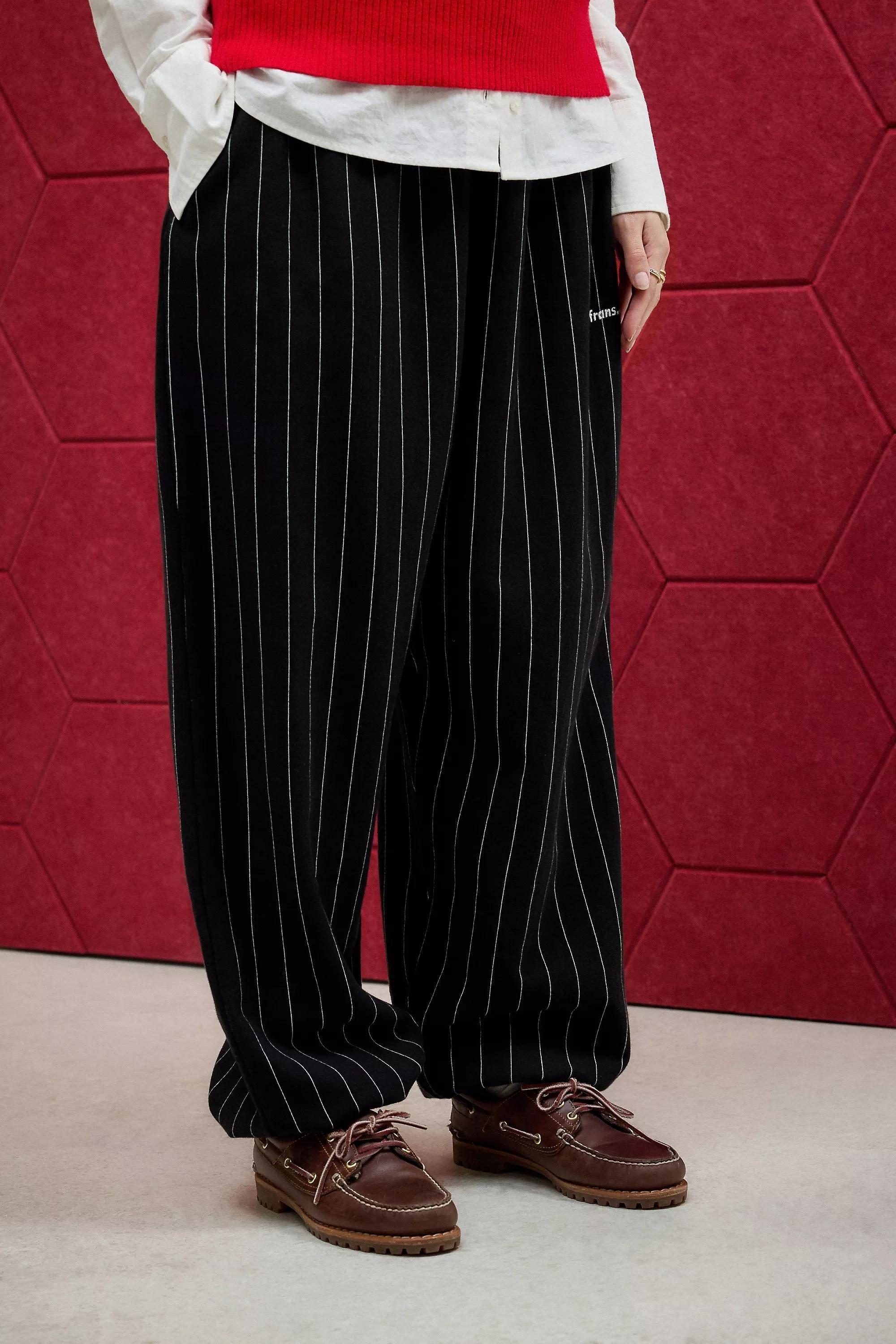 Black Iets Frans... Pinstripe Harri Joggers, , large image number 5