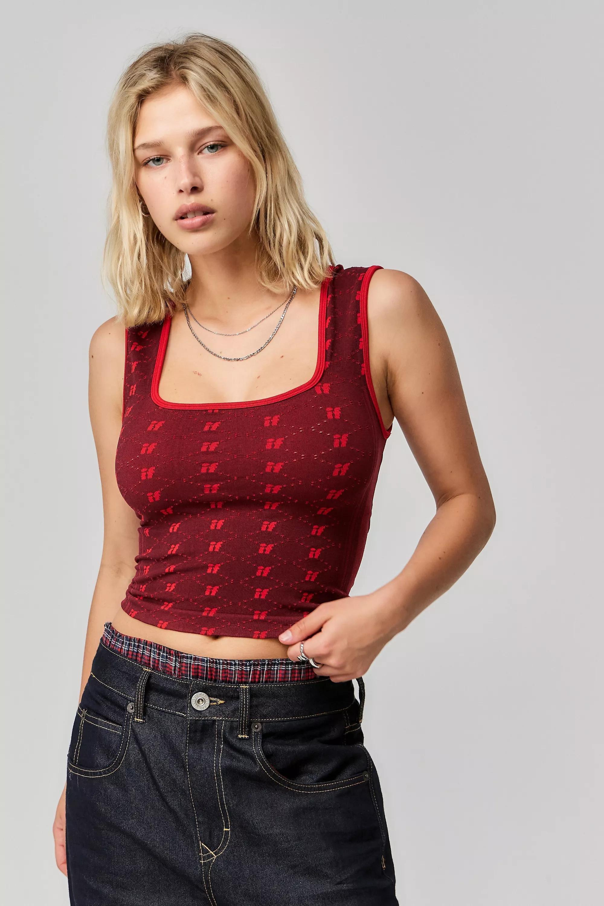 Brown Iets Frans... Monogram Square Neck Tank, , large image number 2