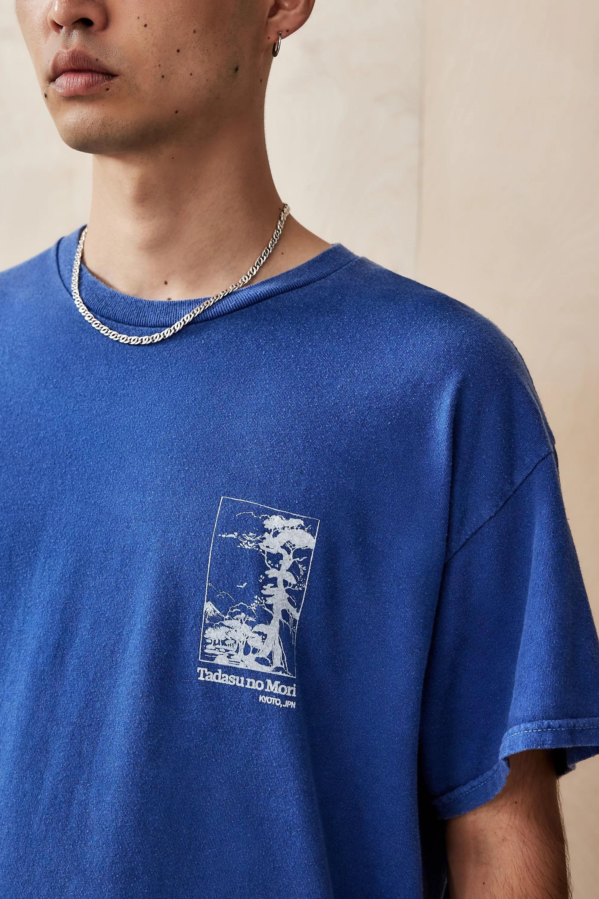 Blue Uo Japanese Tree T-Shirt, , large image number 3