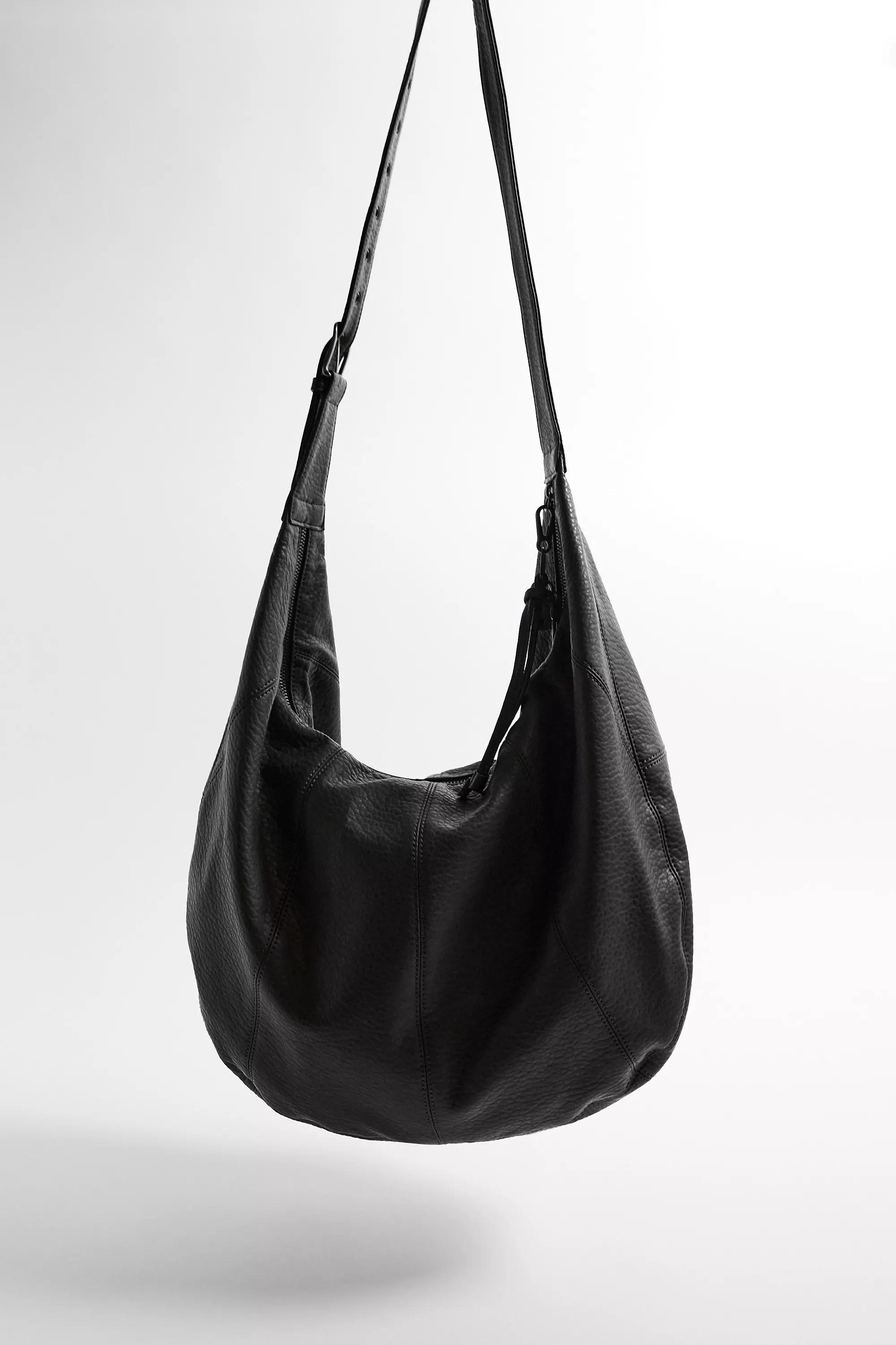 Black Uo Casie Large Faux Leather Sling Bag, BLK, large image number 3