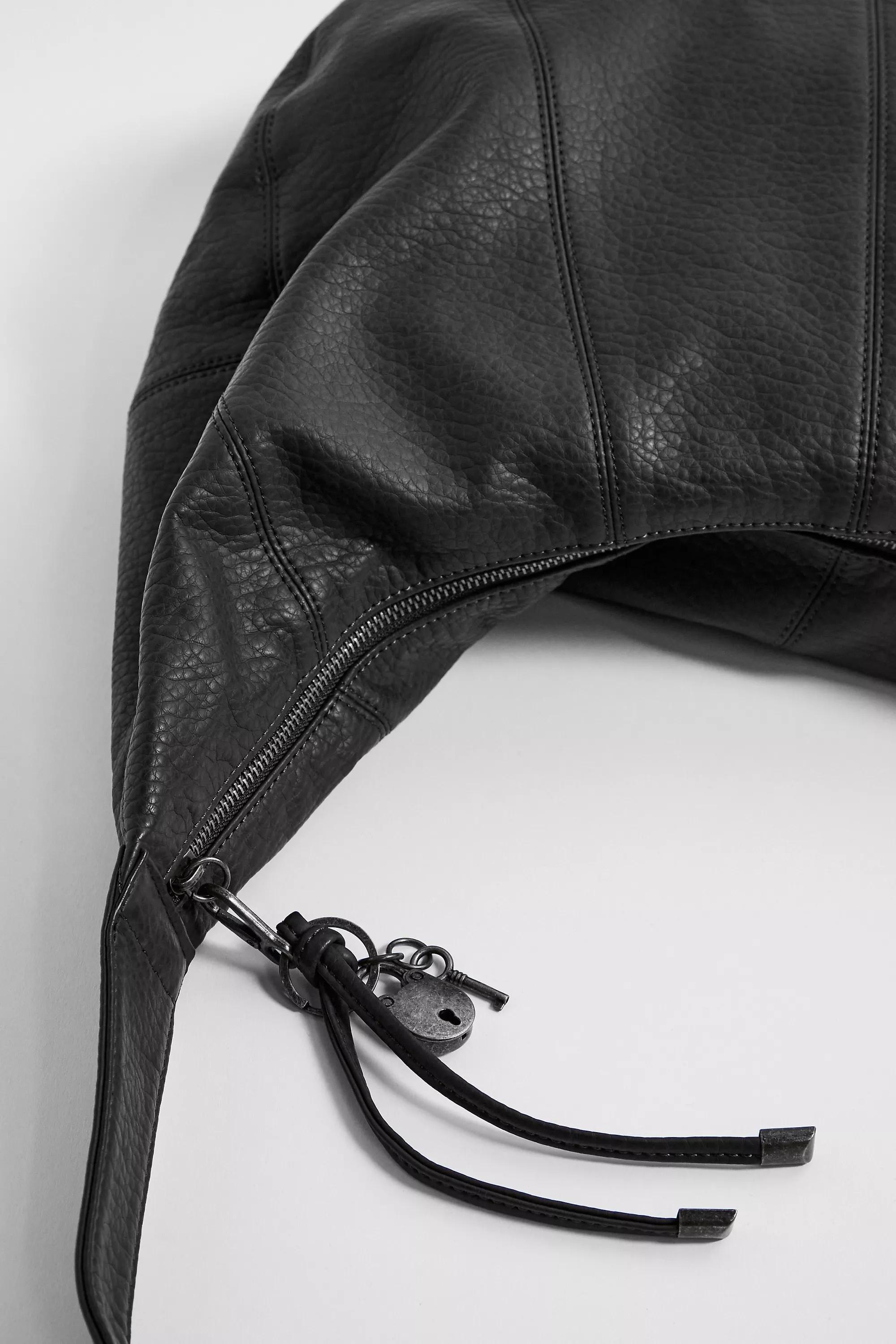 Black Uo Casie Large Faux Leather Sling Bag, BLK, large image number 5