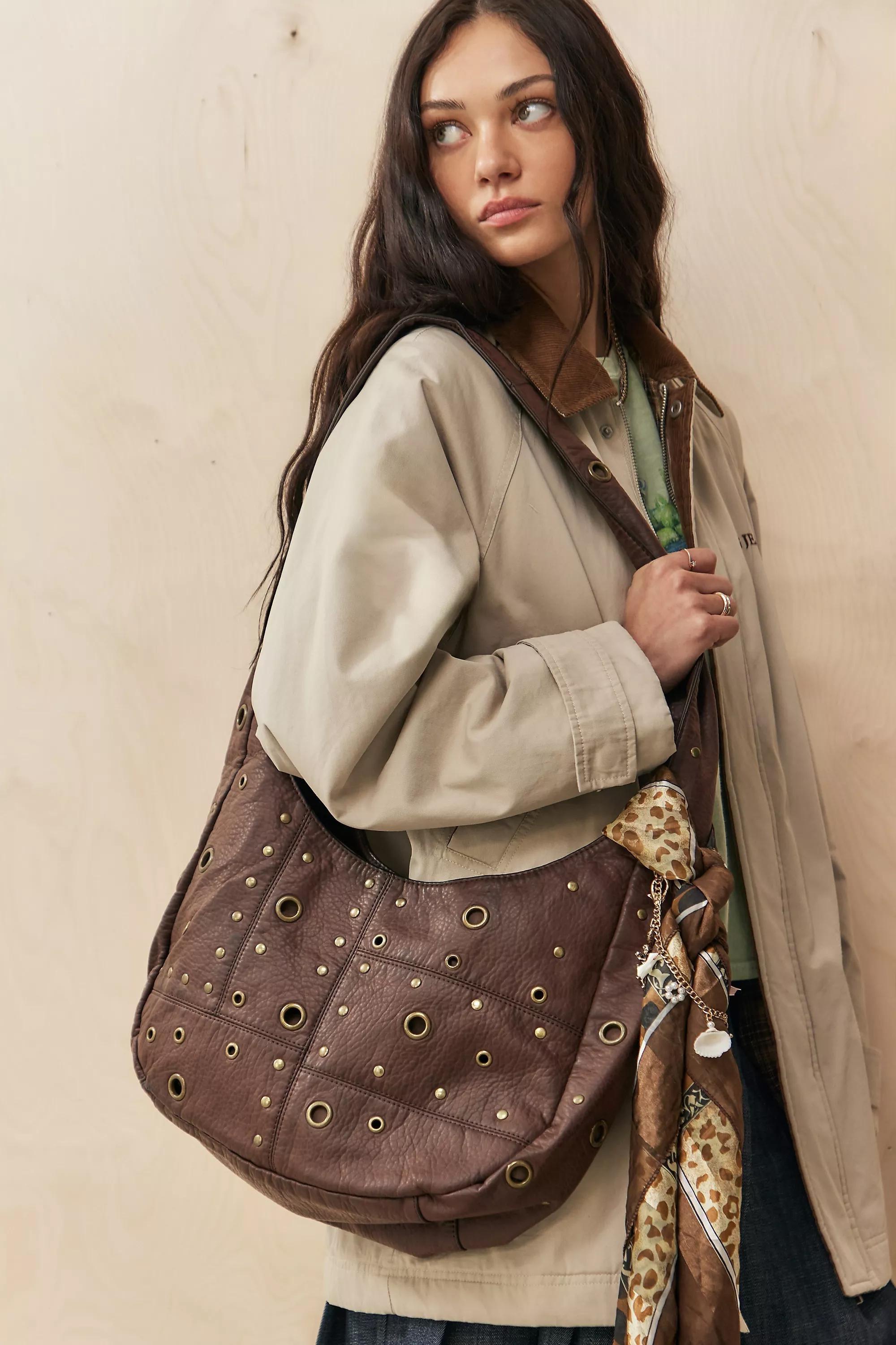 Brown Uo Faux Leather Slouch Bag, BRN, large image number 1