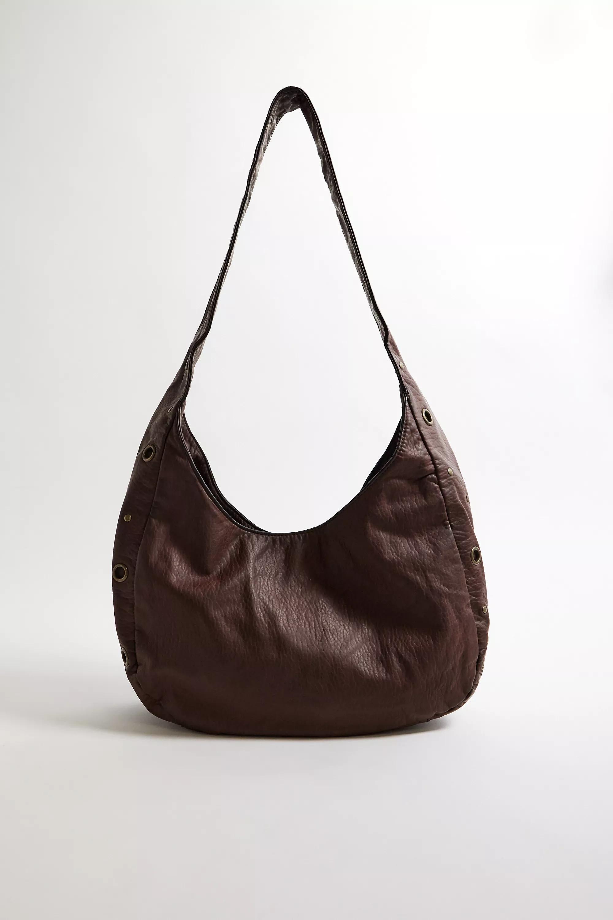 Brown Uo Faux Leather Slouch Bag, BRN, large image number 4