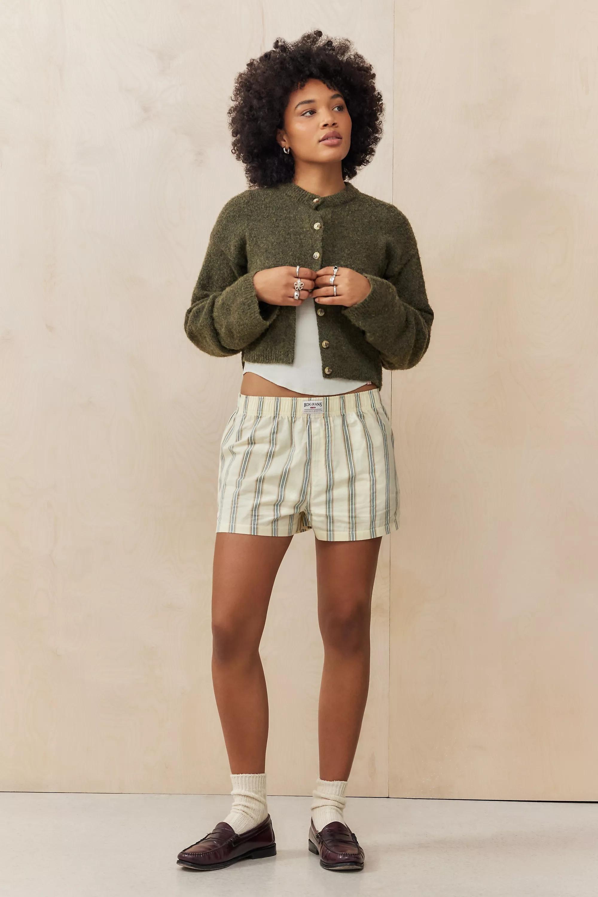 Yellow Bdg Striped Boxer Shorts, LT YELLOW, large image number 1