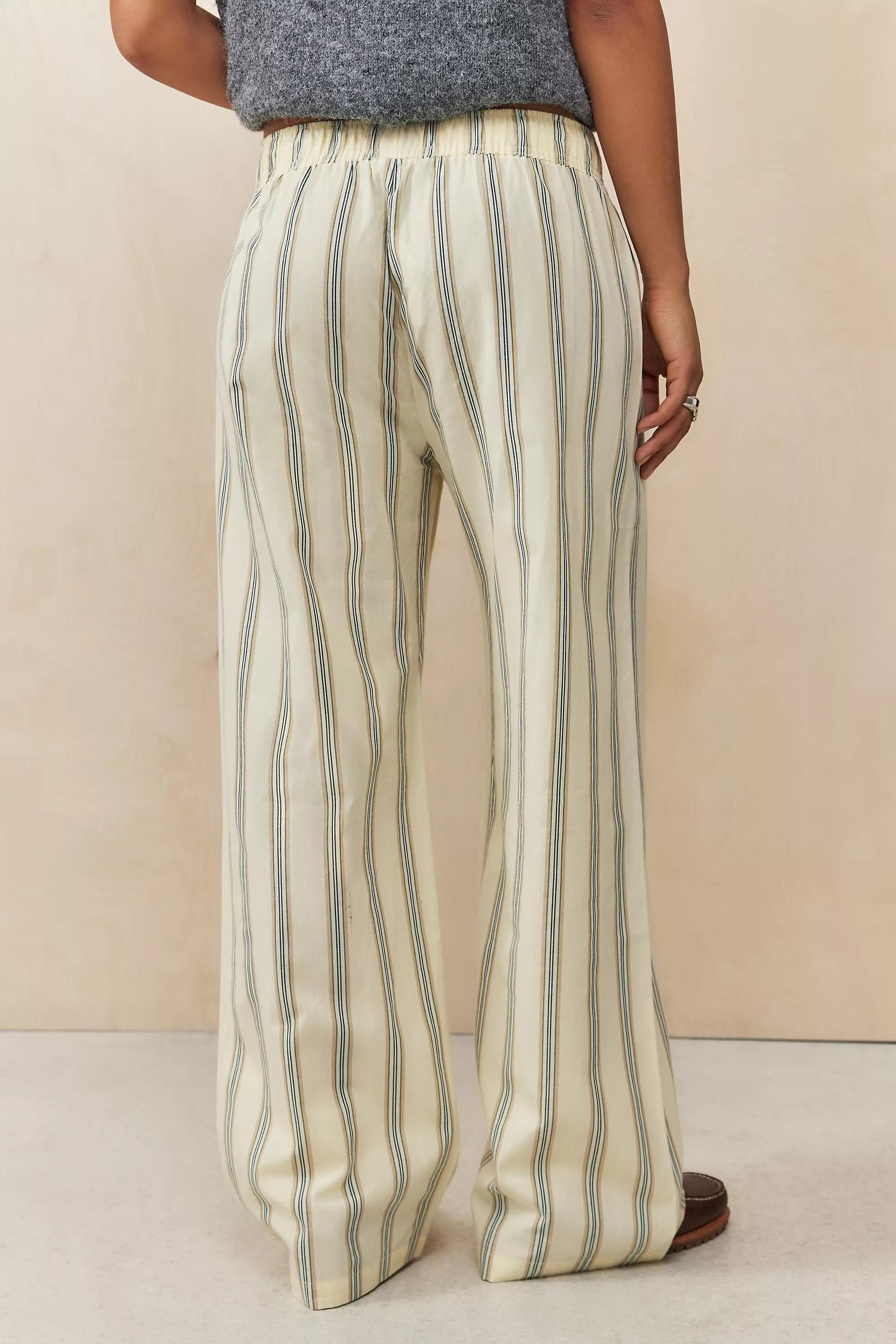Yellow Bdg Striped Straight Leg Trousers, , large image number 3