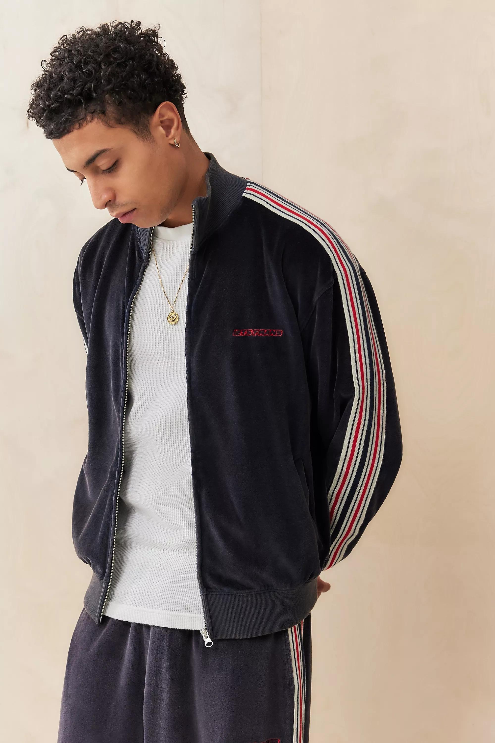 Grey Iets Frans...Taped Velour Track Top, , large image number 0