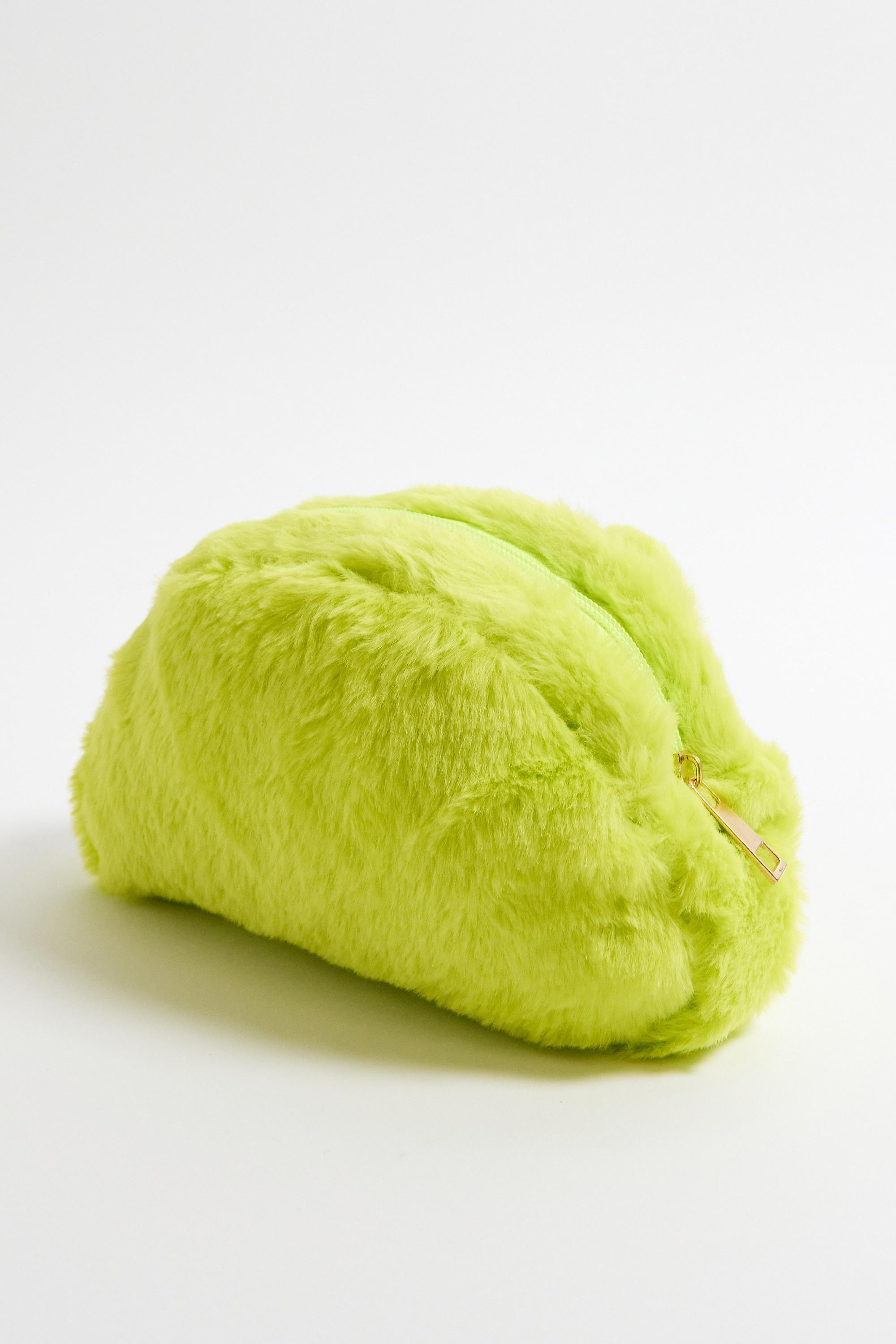 Green Uo Novelty Frog Faux Fur Makeup Bag, GRN, large image number 3