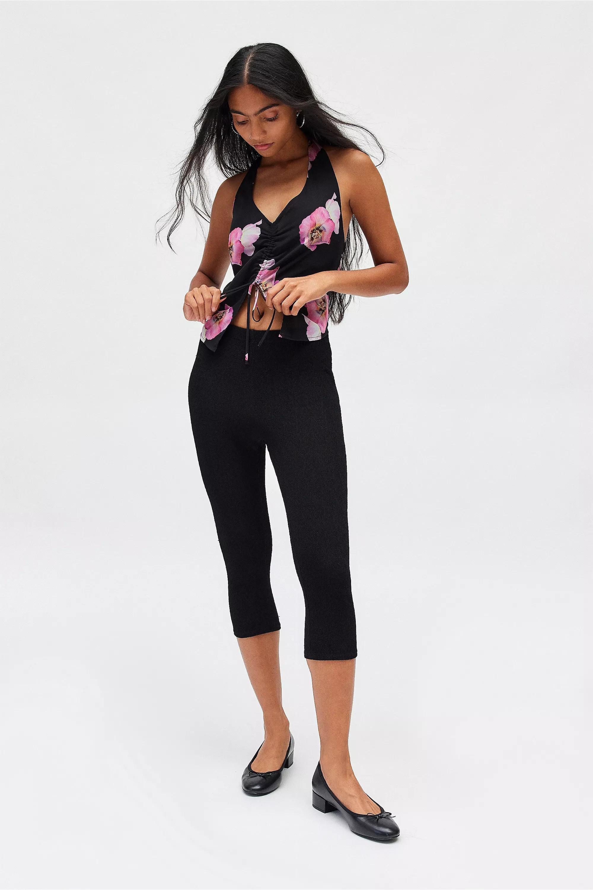 Black Motif Silence + Noise Adriana Ruched Halter Top, , large image number 2