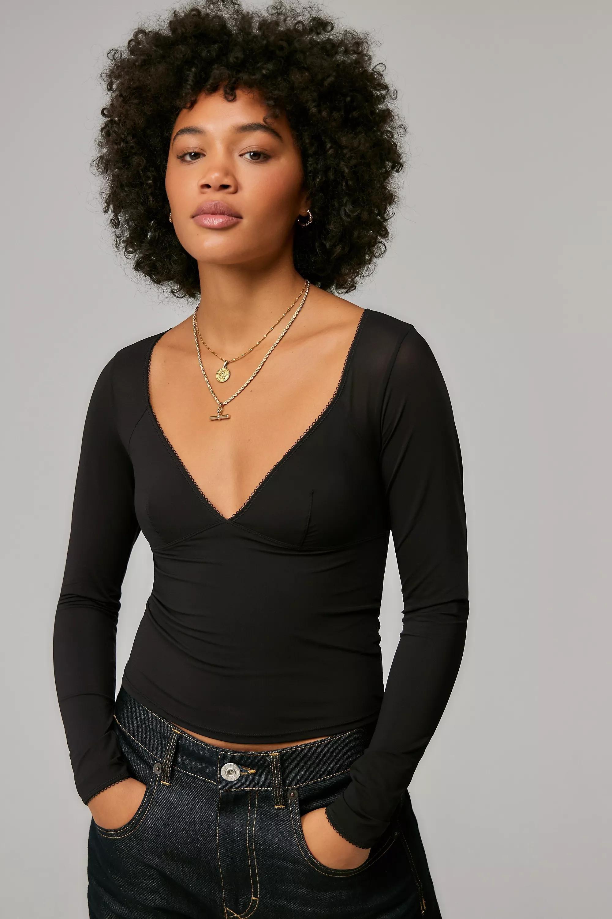 Black Out From Under Je Taime V-Neck Top, , large image number 0
