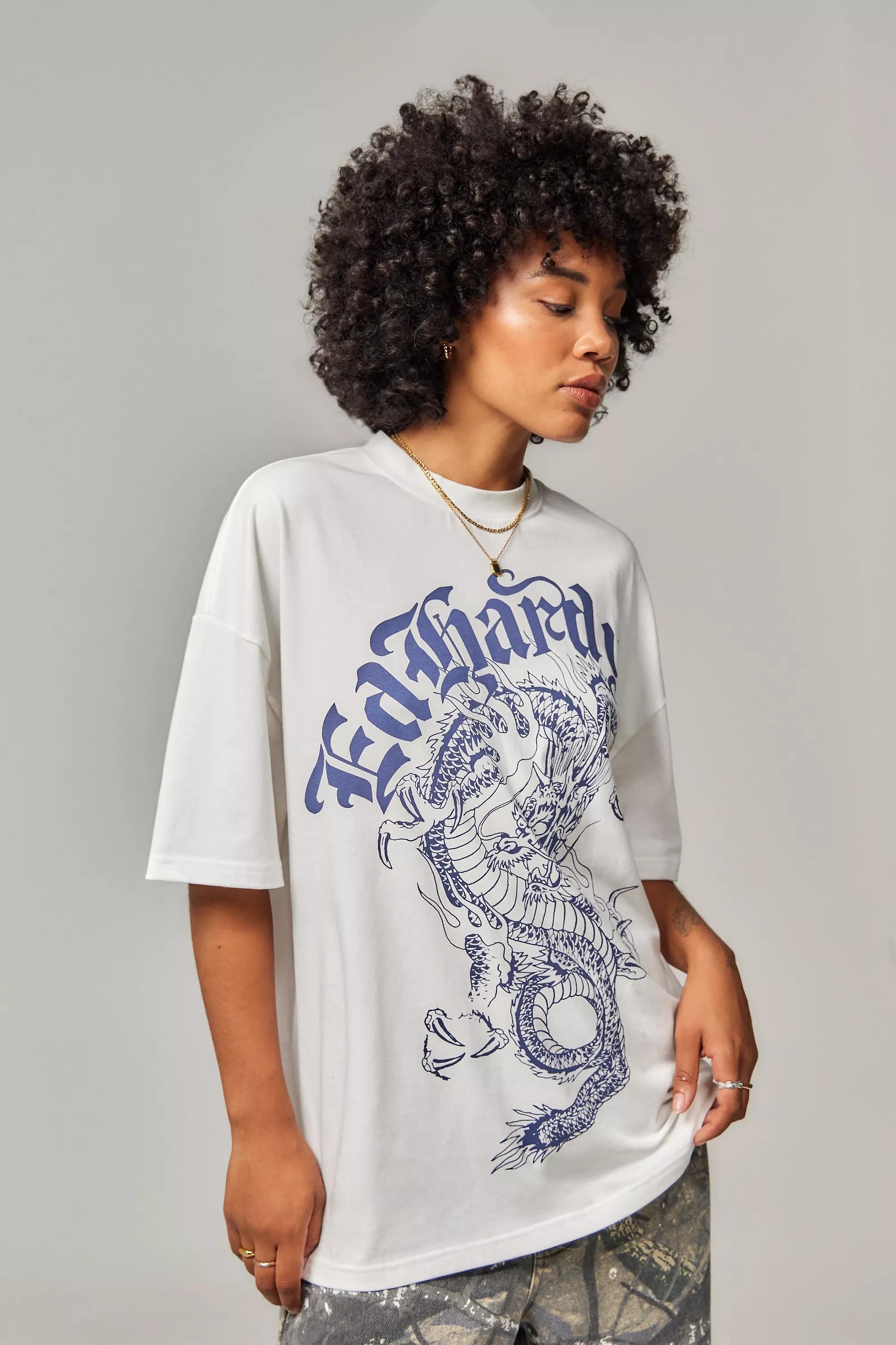 White Ed Hardy Uo Exclusive Dragon T-Shirt, , large image number 0