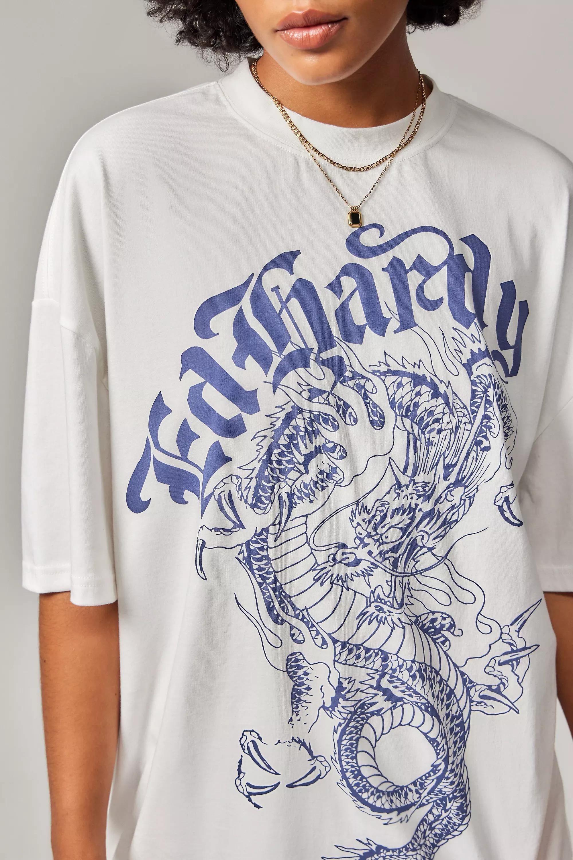 White Ed Hardy Uo Exclusive Dragon T-Shirt, , large image number 2
