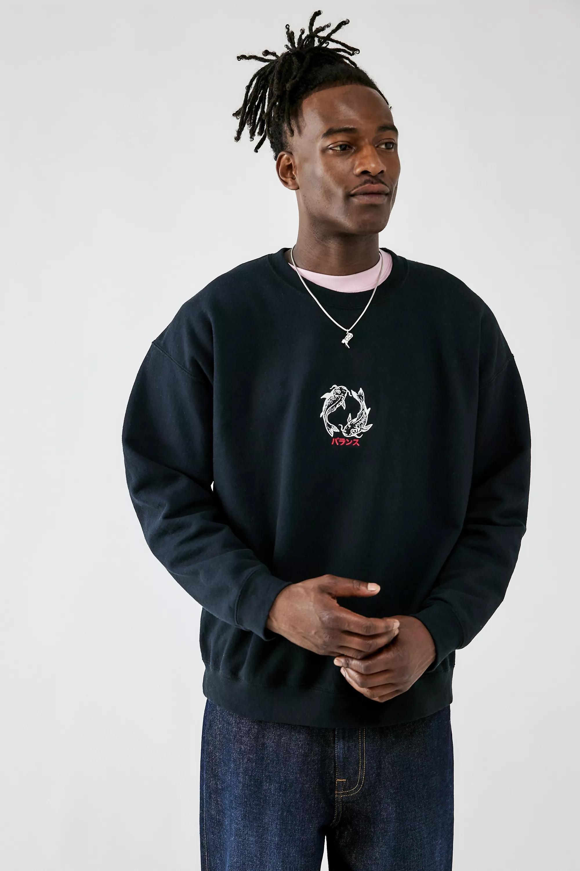 Black Uo Fish Embroidered Sweatshirt, , large image number 0