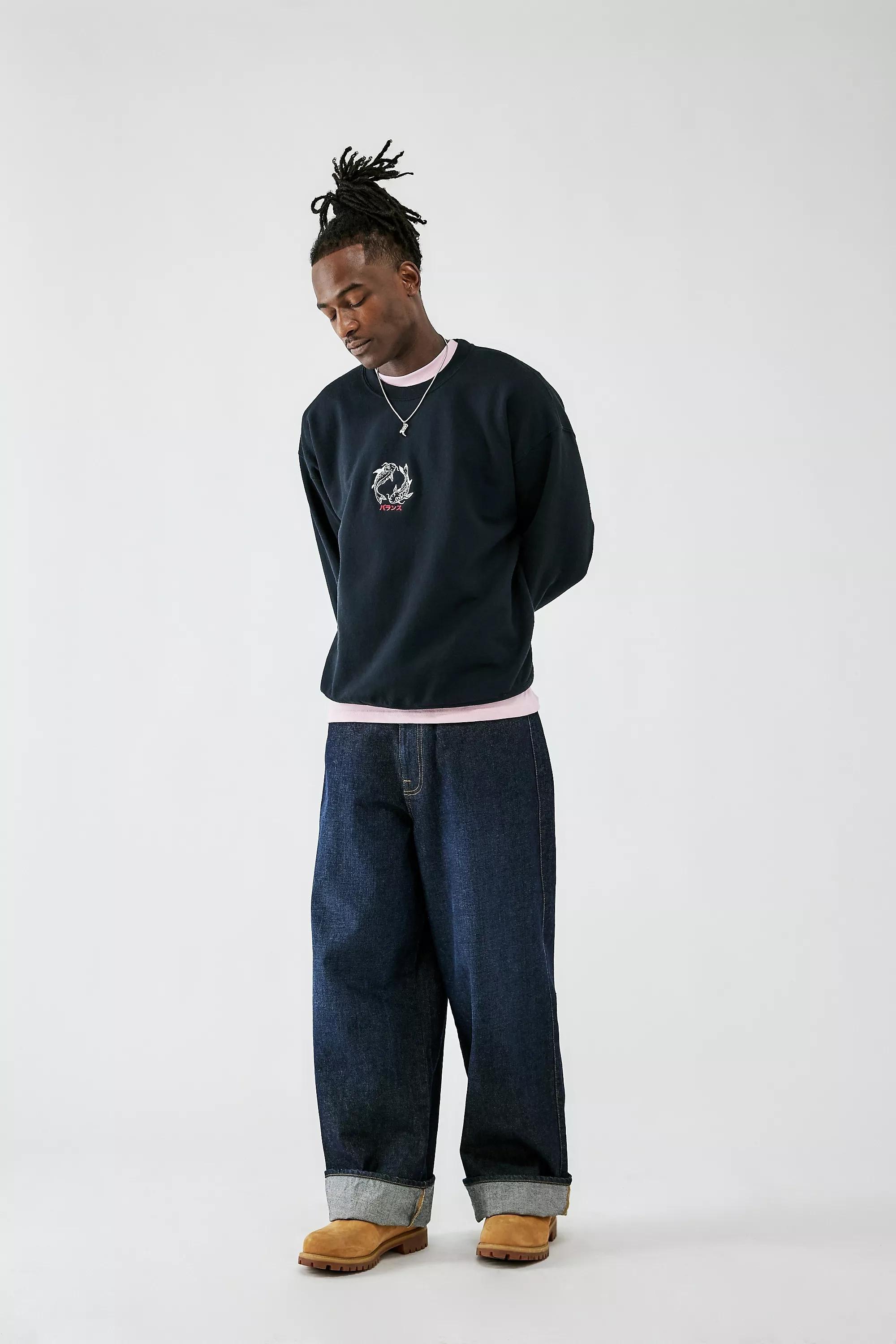 Black Uo Fish Embroidered Sweatshirt, , large image number 1