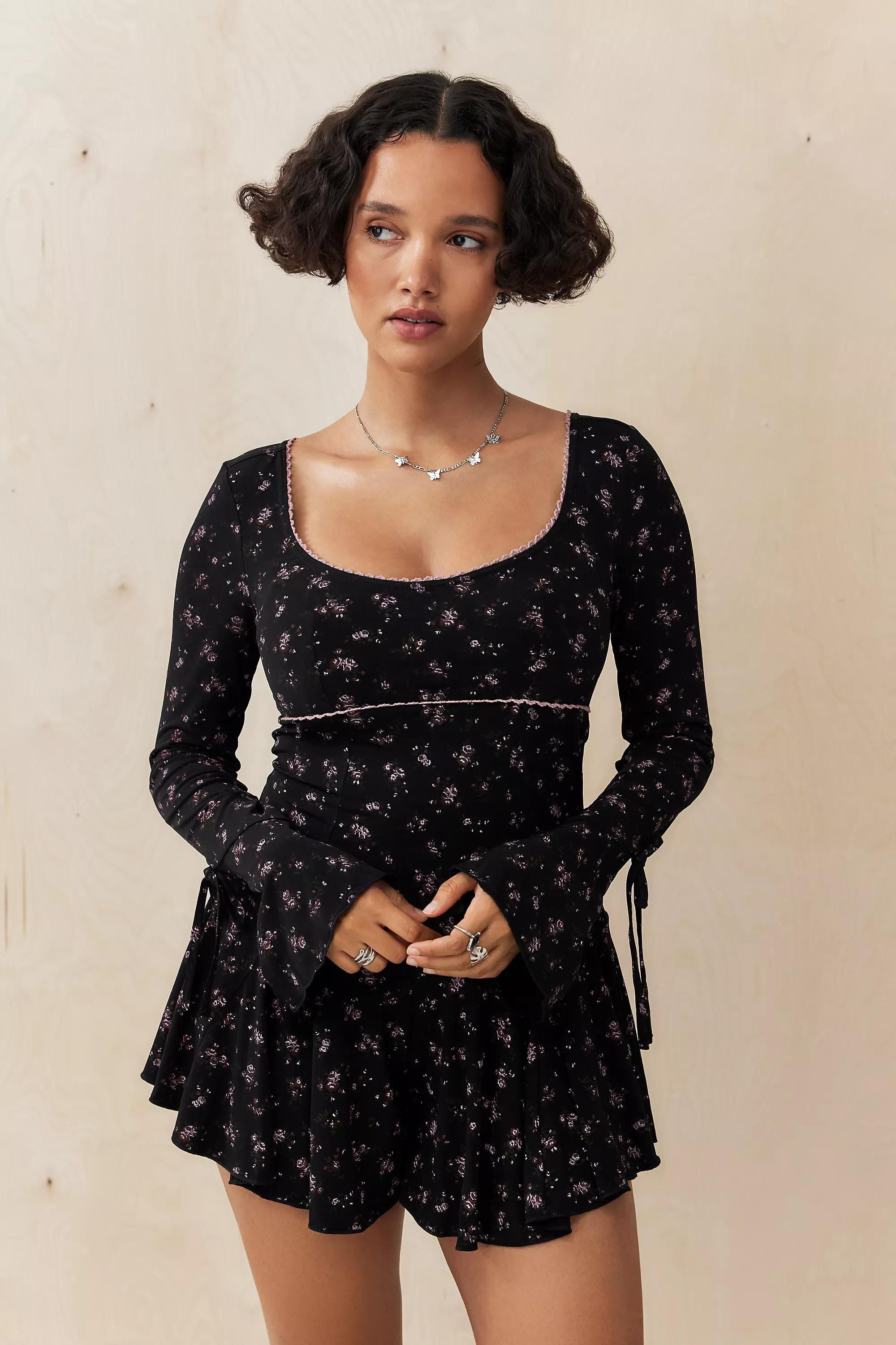 Black Kimchi Blue Dana Floral Playsuit, , large image number 0