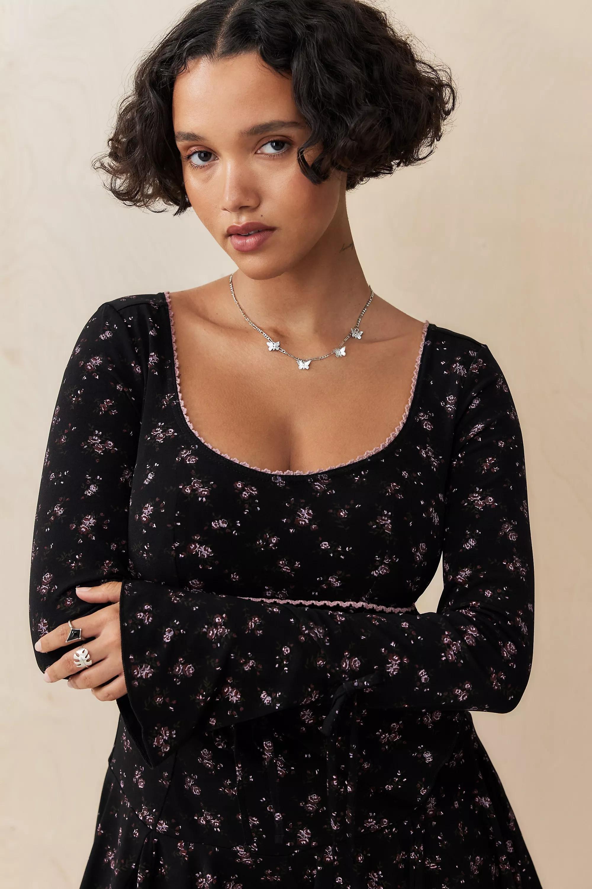 Black Kimchi Blue Dana Floral Playsuit, , large image number 1