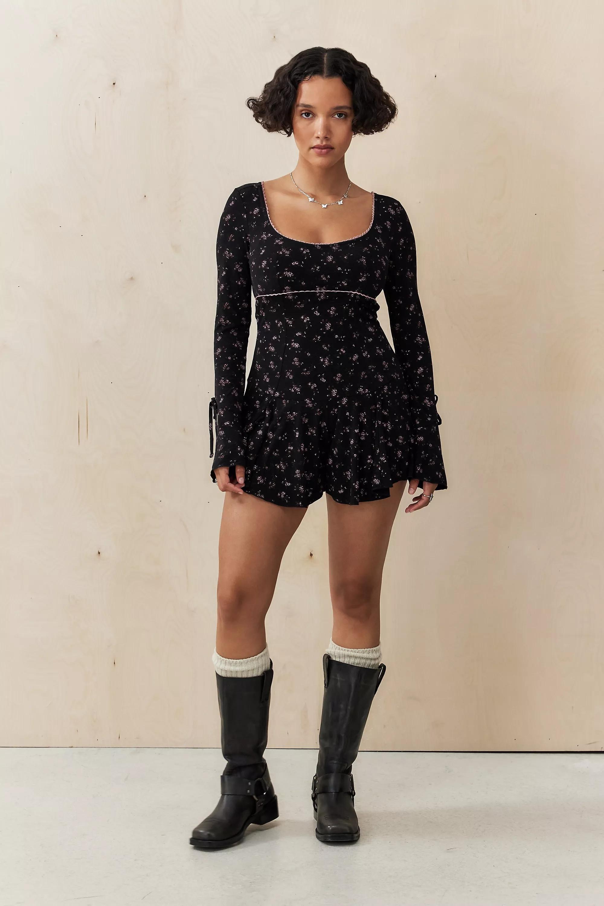 Black Kimchi Blue Dana Floral Playsuit, , large image number 2
