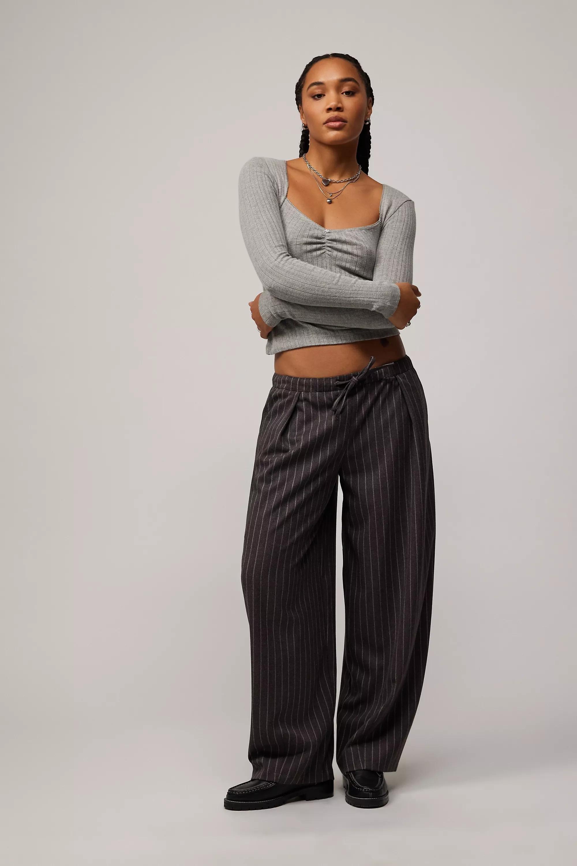 Grey Kimchi Blue Casey Pointelle Top, , large image number 0