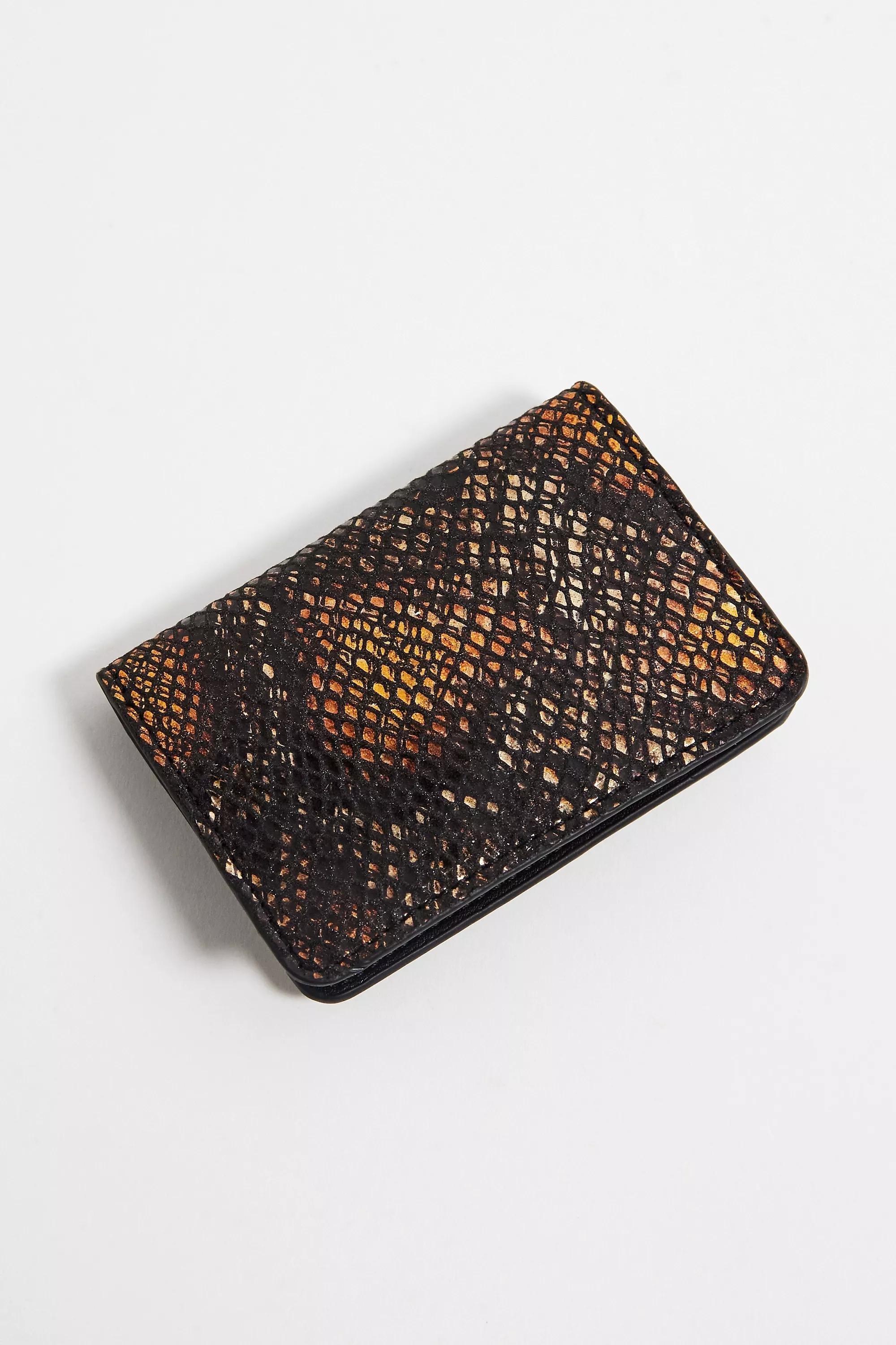 Brown Uo Snake Cardholder, BRN, large image number 2