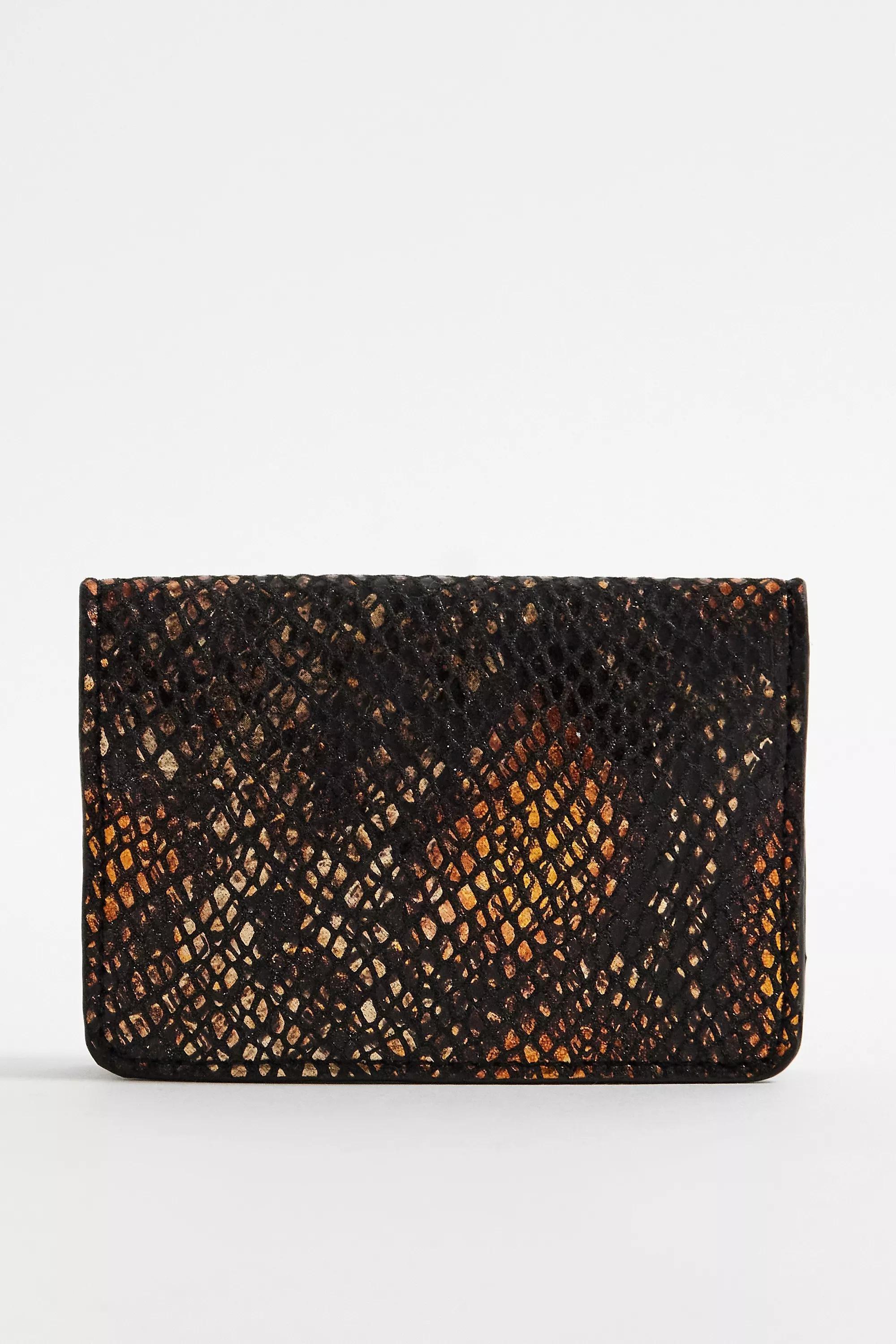 Brown Uo Snake Cardholder, BRN, large image number 3