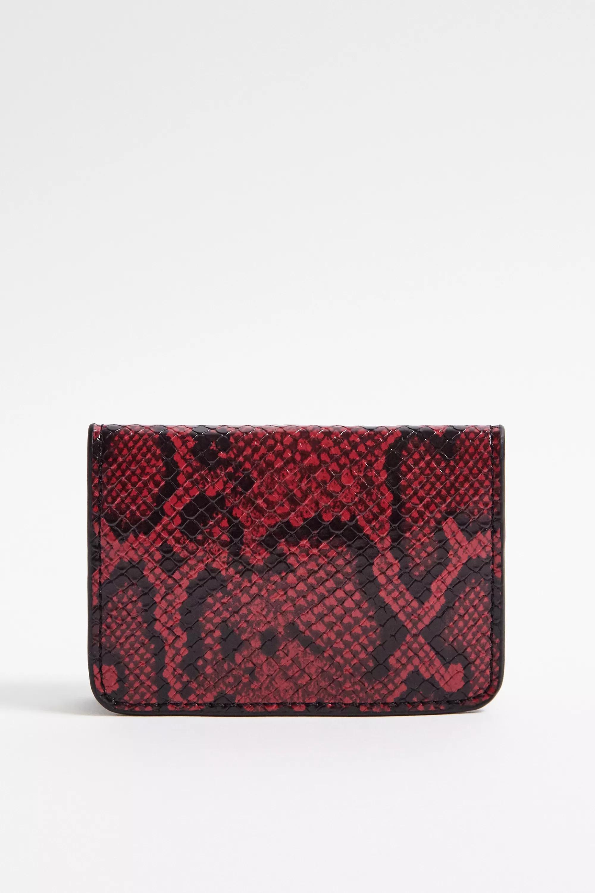Red Uo Snake Cardholder, RED, large image number 0