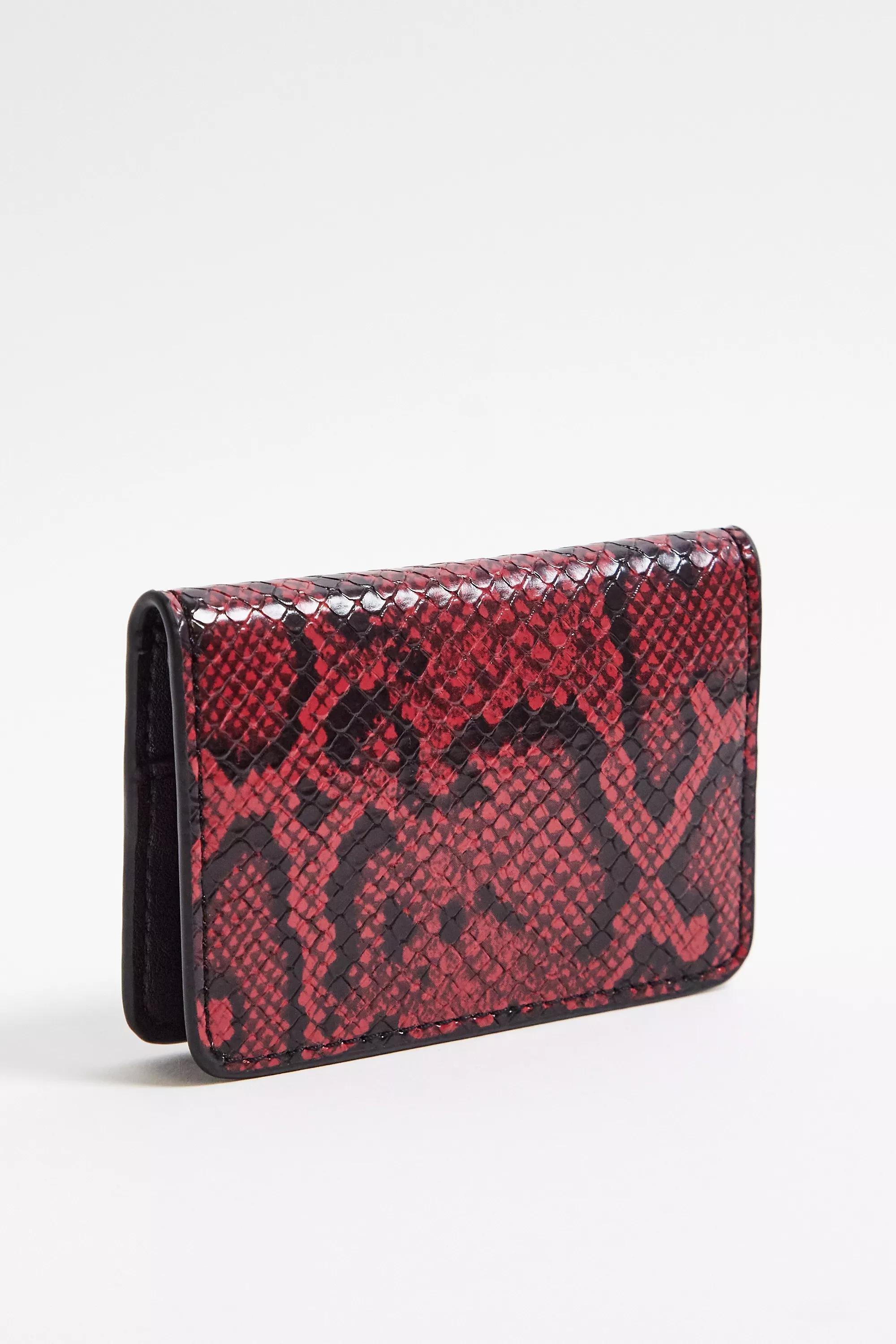 Red Uo Snake Cardholder, RED, large image number 2