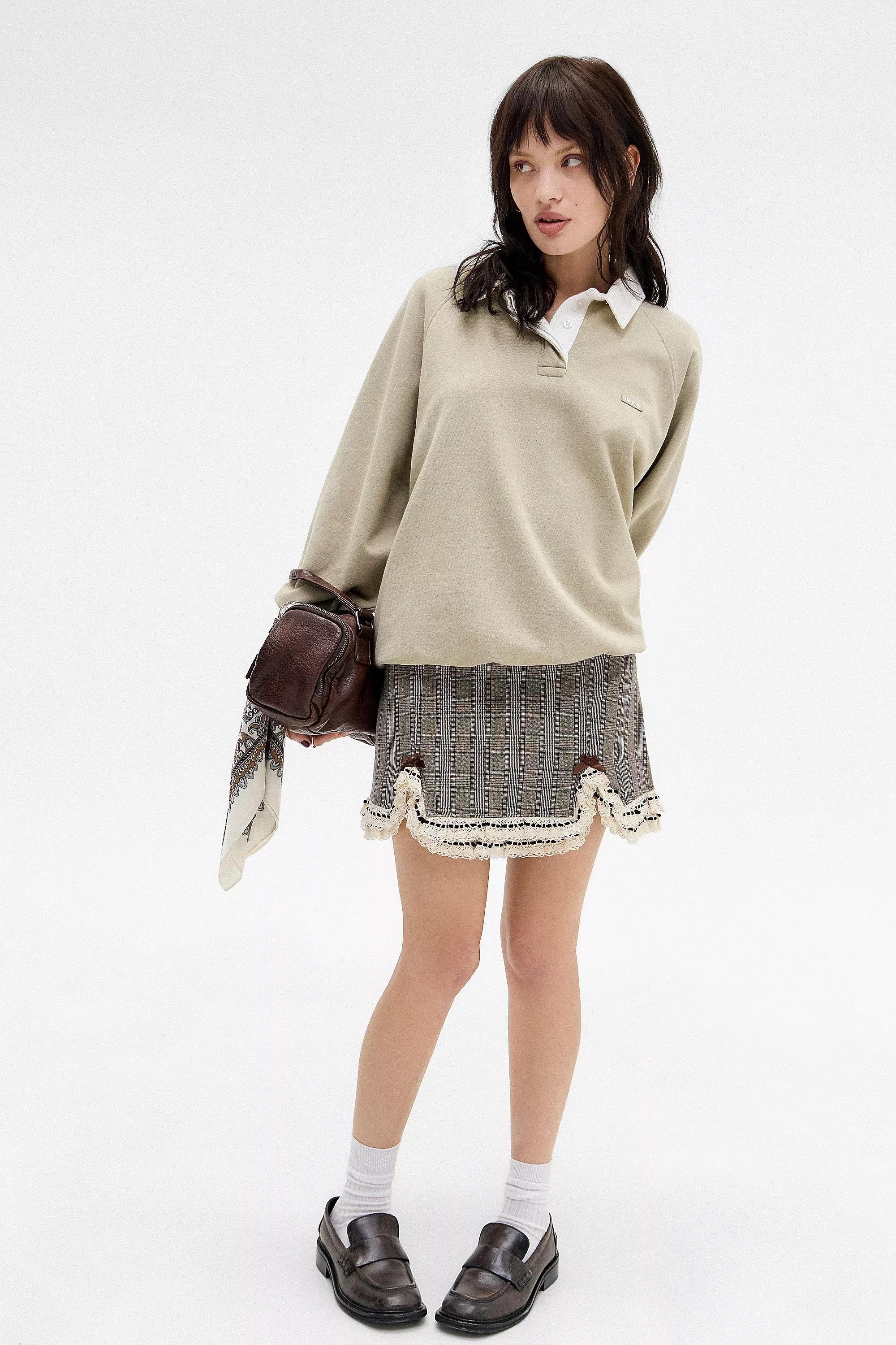 Brown Uo Ruffled Mini Skirt, , large image number 2
