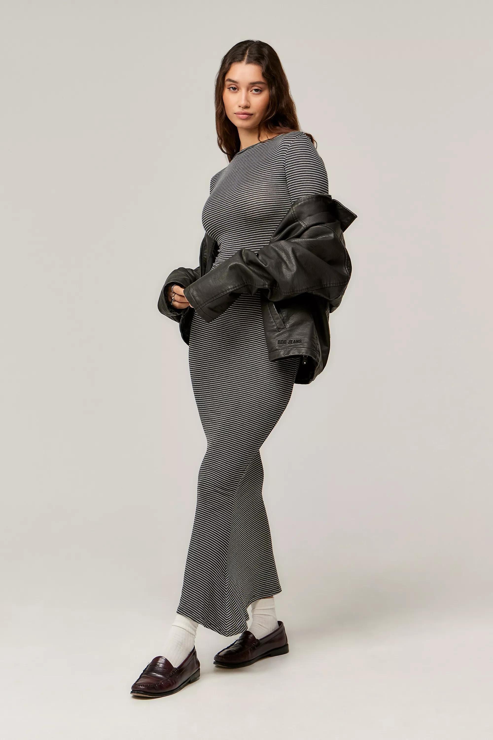 Grey Bdg Long Sleeve Maxi Dress, , large image number 0