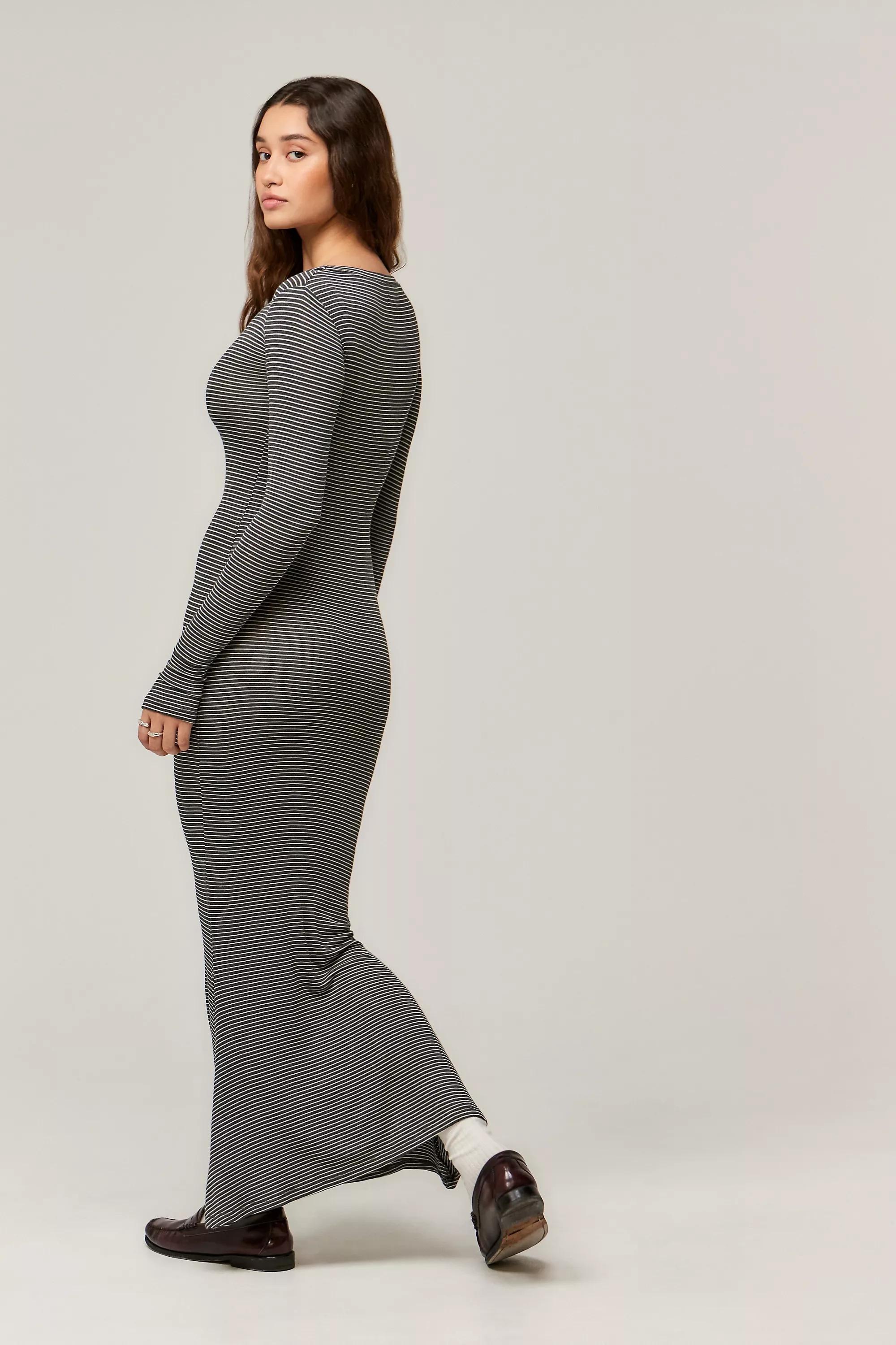 Grey Bdg Long Sleeve Maxi Dress, , large image number 3