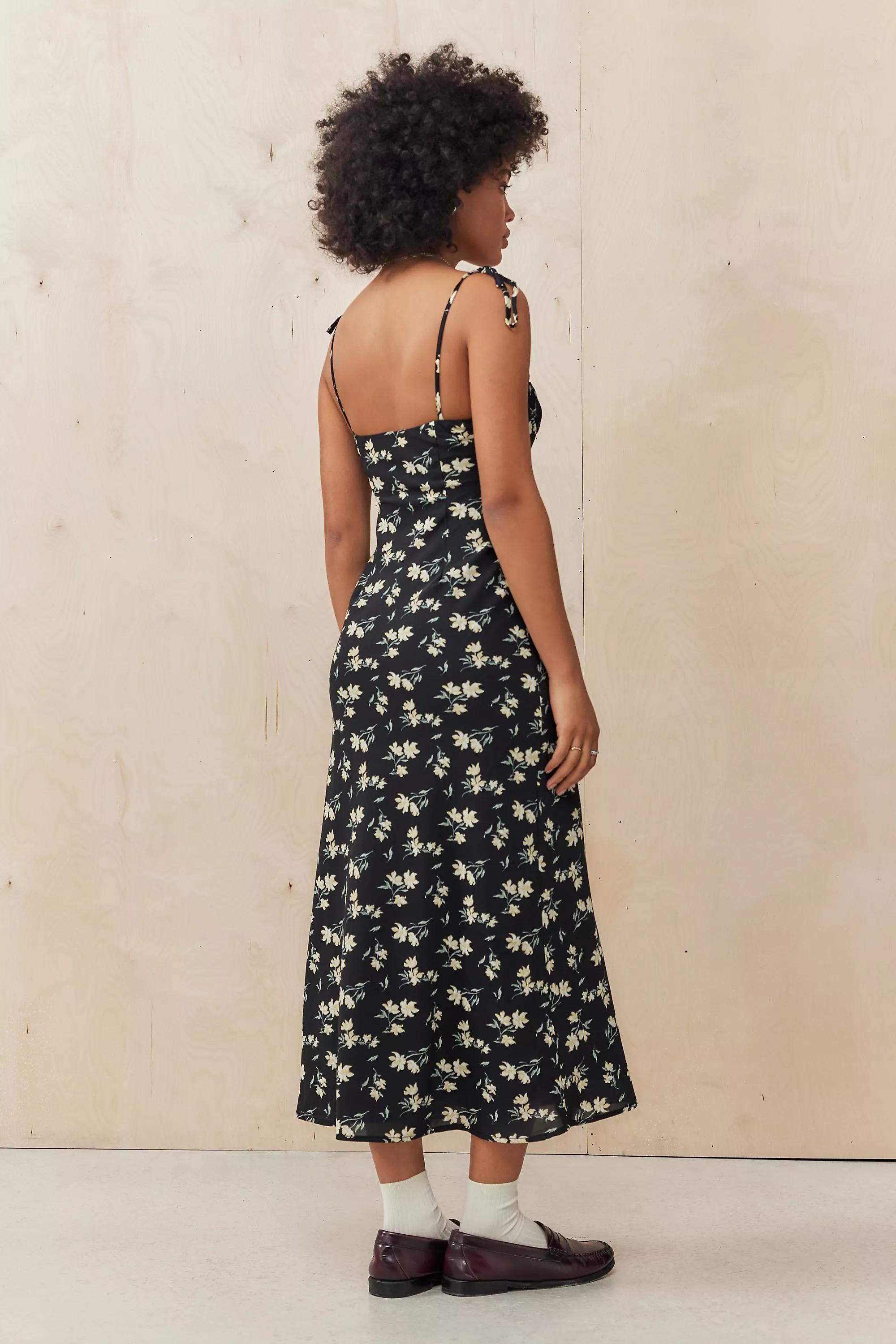 Black Kiss The Sky Uo Exclusive Iris Floral Midi Dress, , large image number 3