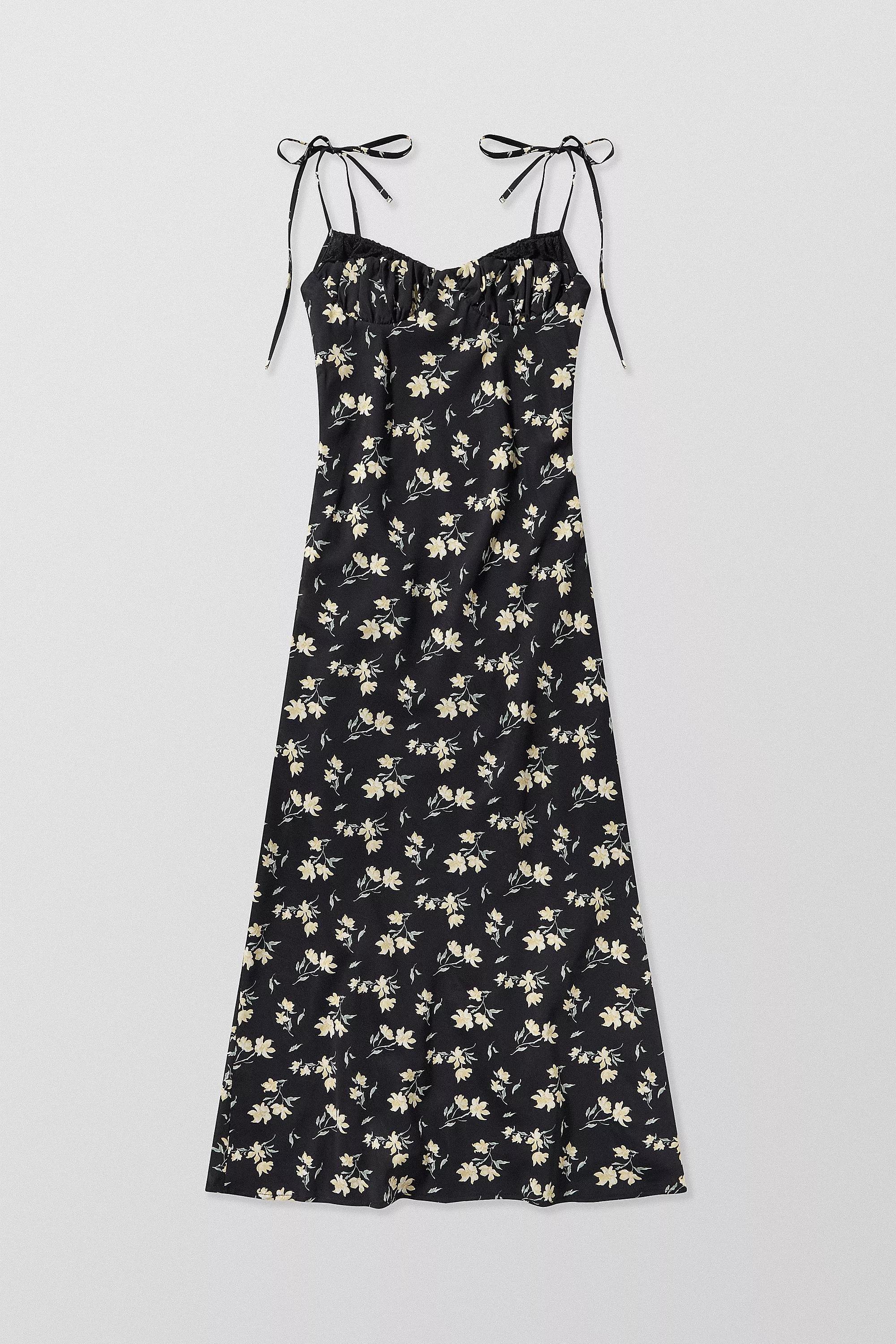Black Kiss The Sky Uo Exclusive Iris Floral Midi Dress, , large image number 4