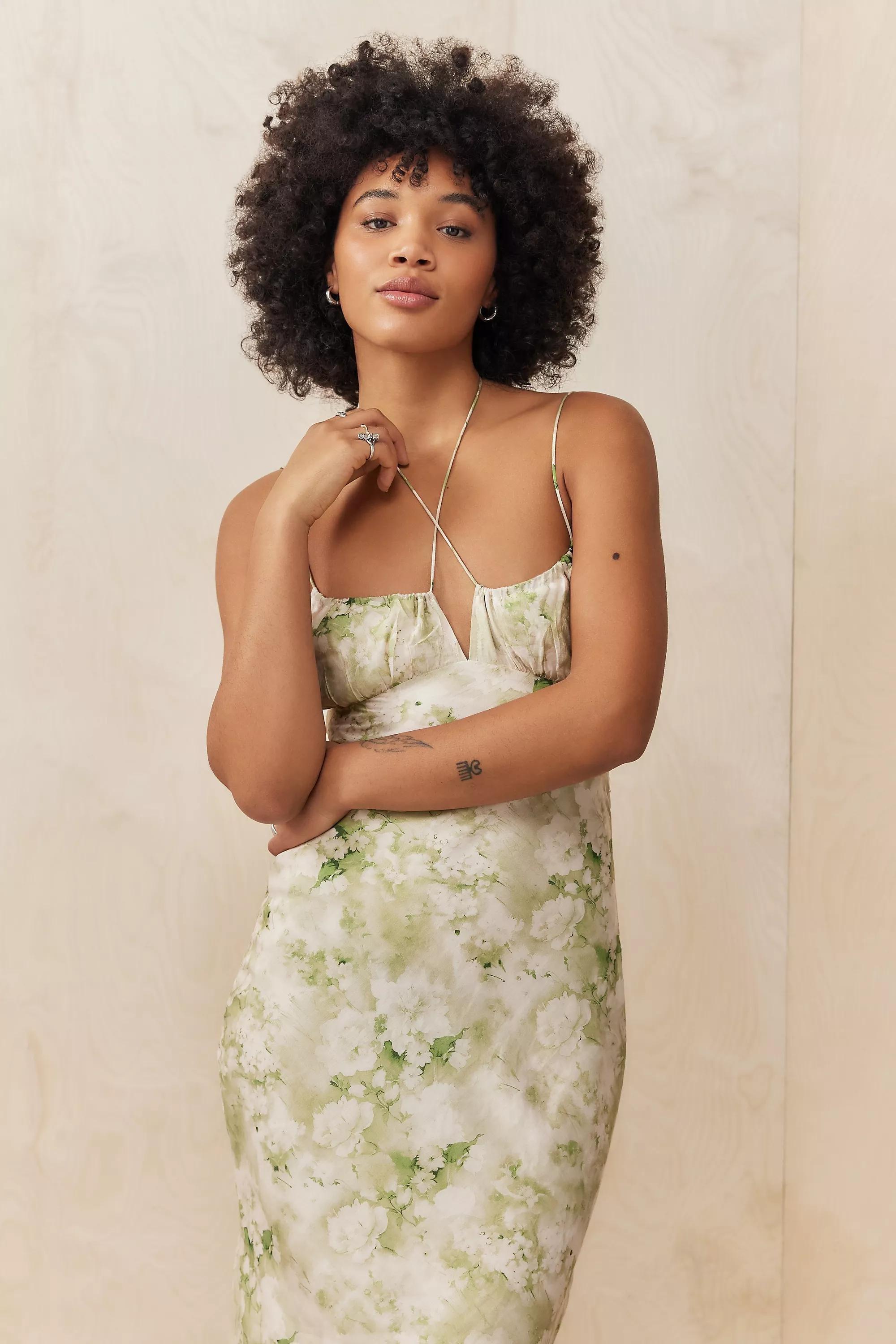 Cream Kiss The Sky Blur Midi Dress, , large image number 1