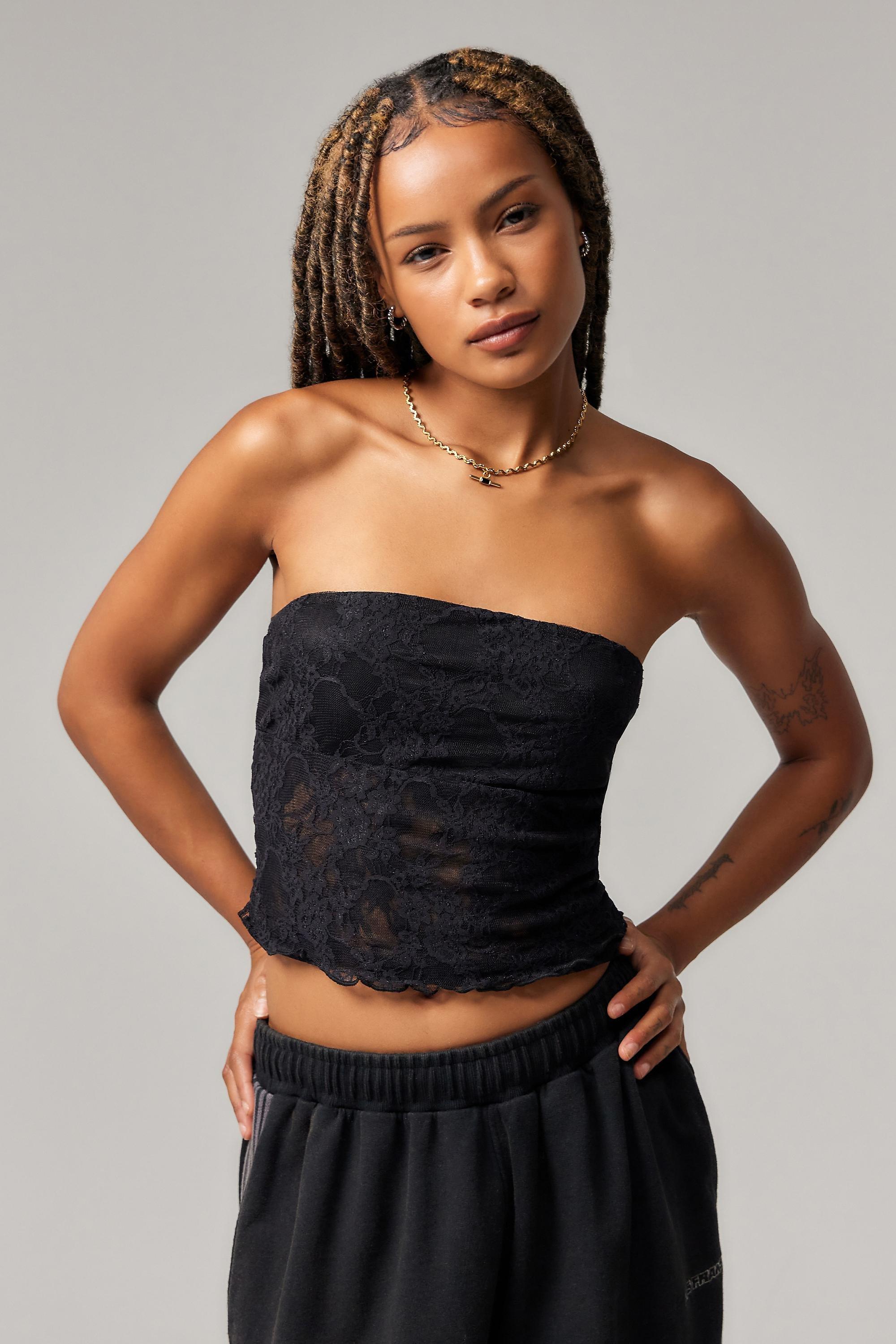Black UO Kori Lace Tube Top, , large image number 0