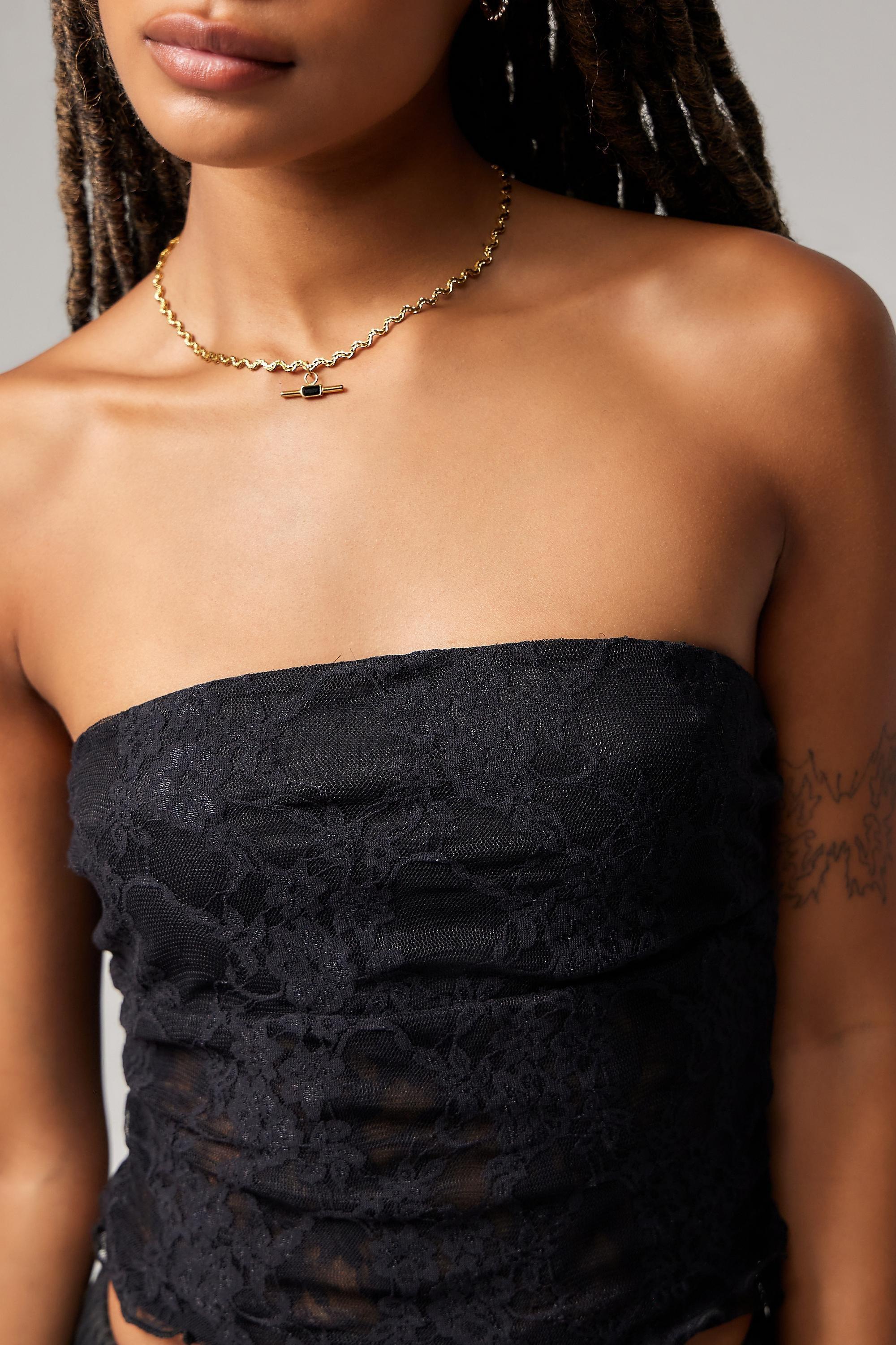 Black UO Kori Lace Tube Top, , large image number 1