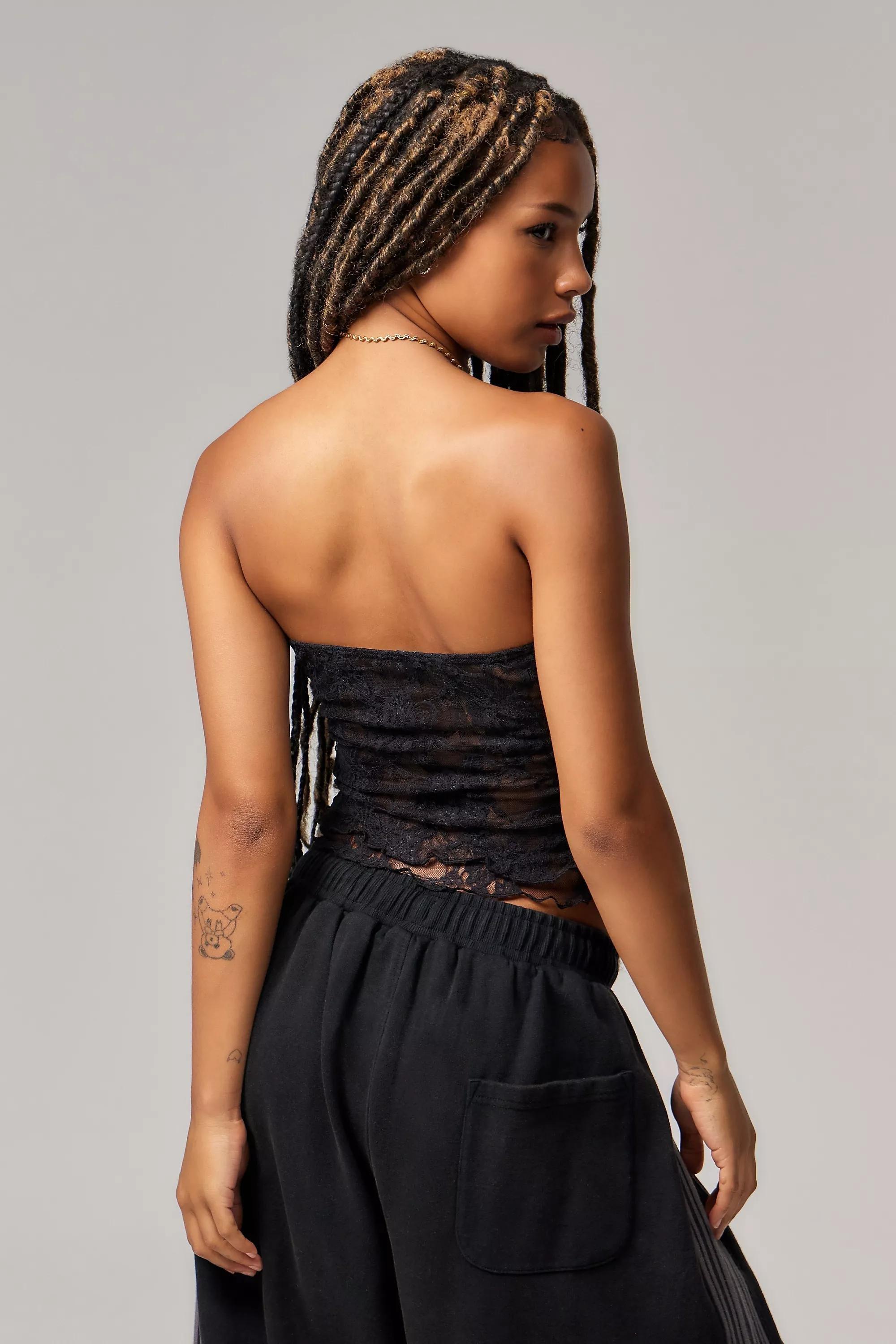 Black UO Kori Lace Tube Top, , large image number 3