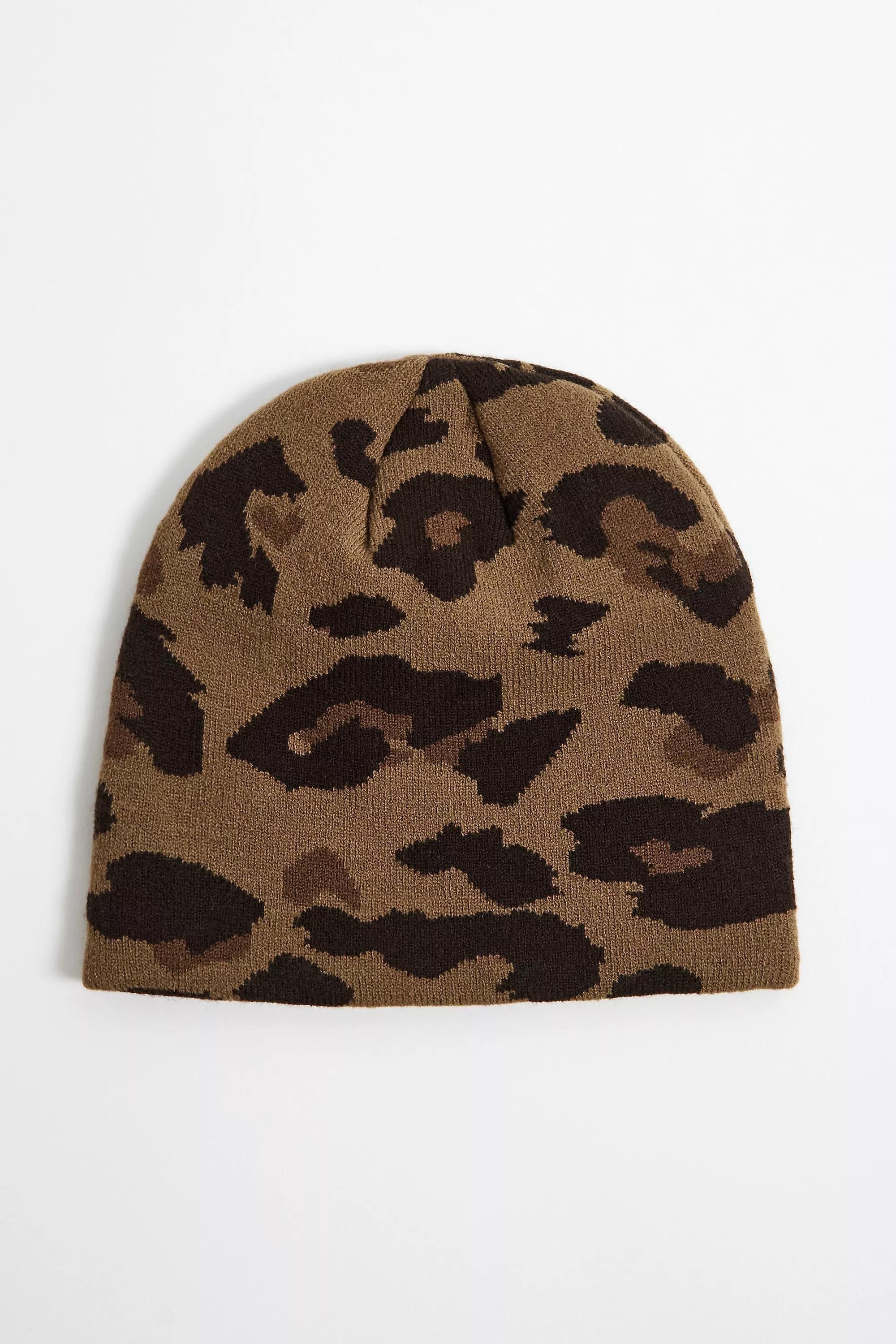 Brown UO Leopard Beanie, BRN, large image number 2