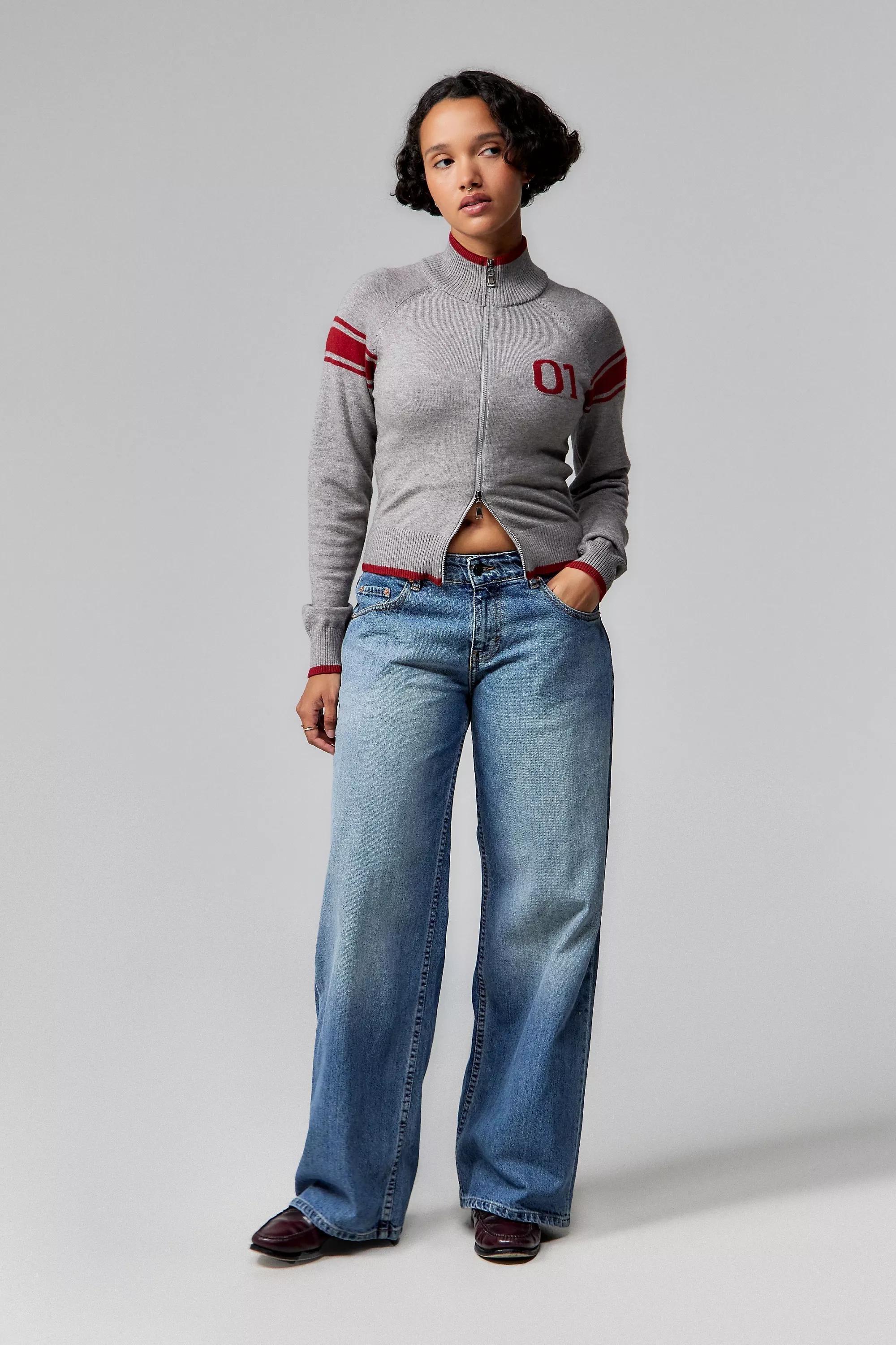 Blue Motel Powder Low-Rise Roomy Jeans, , large image number 2
