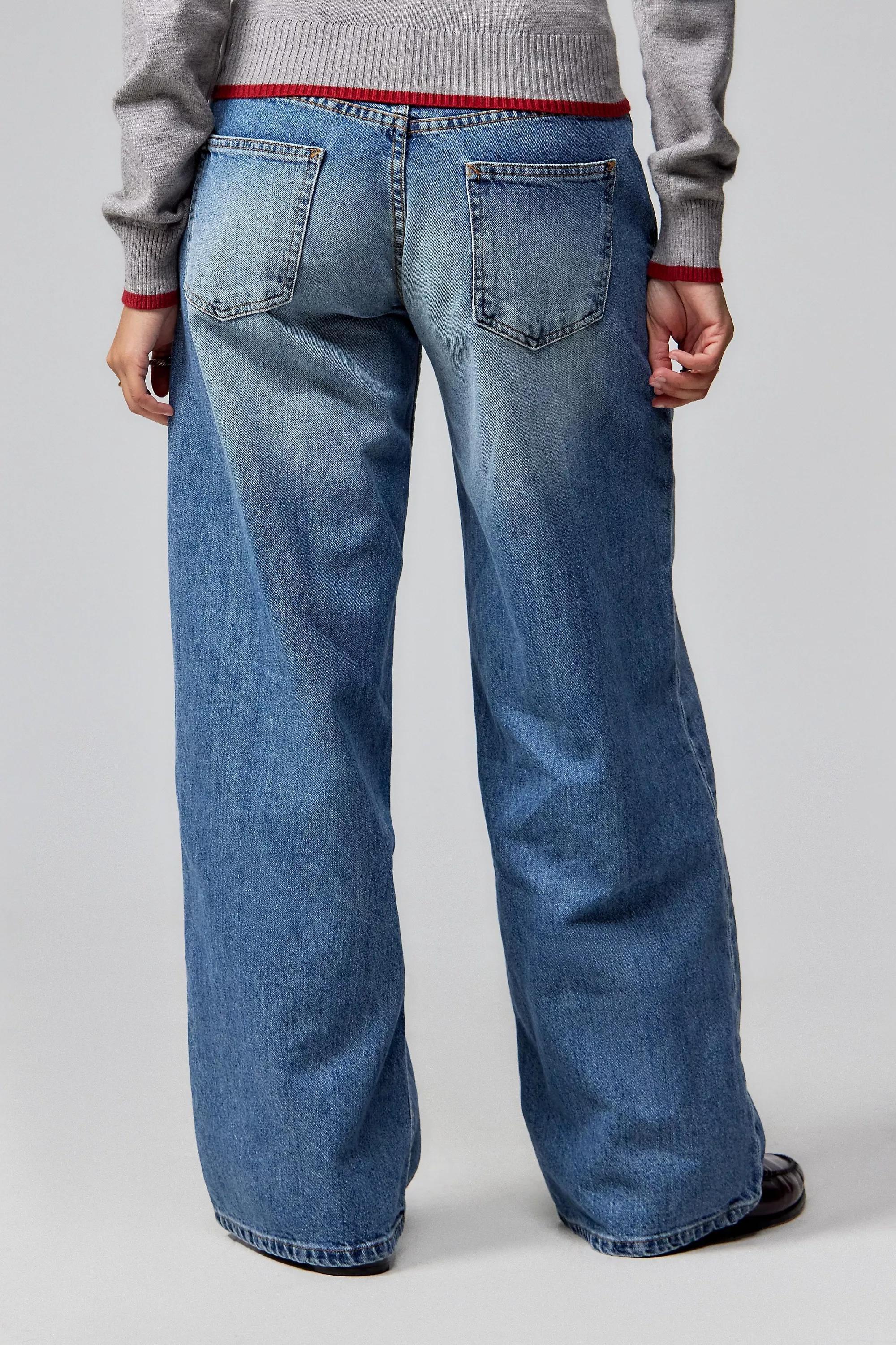 Blue Motel Powder Low-Rise Roomy Jeans, , large image number 3