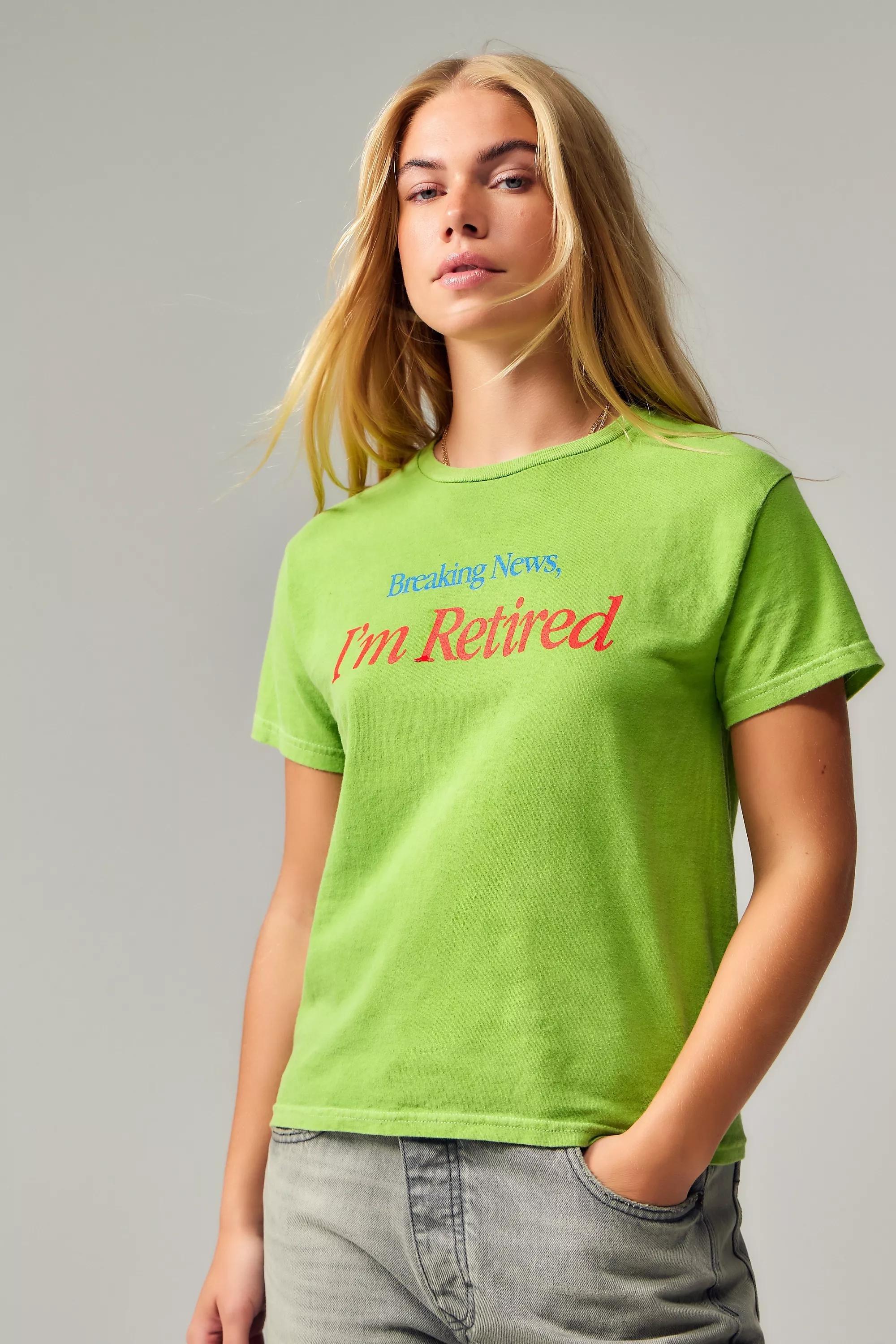 Green I Am Retired T-Shirt, , large image number 0