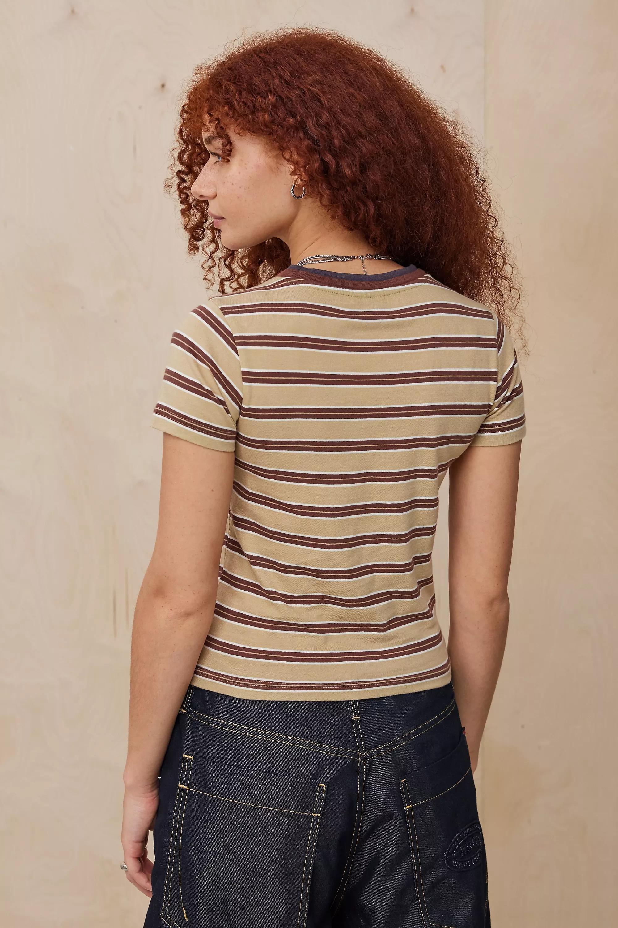 Beige Bdg Stripe T-Shirt, , large image number 3