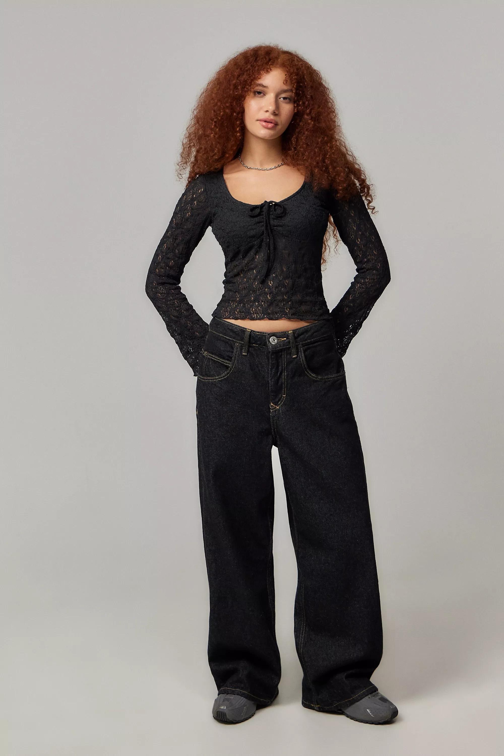 Black Kimchi Blue Laced Top, , large image number 1