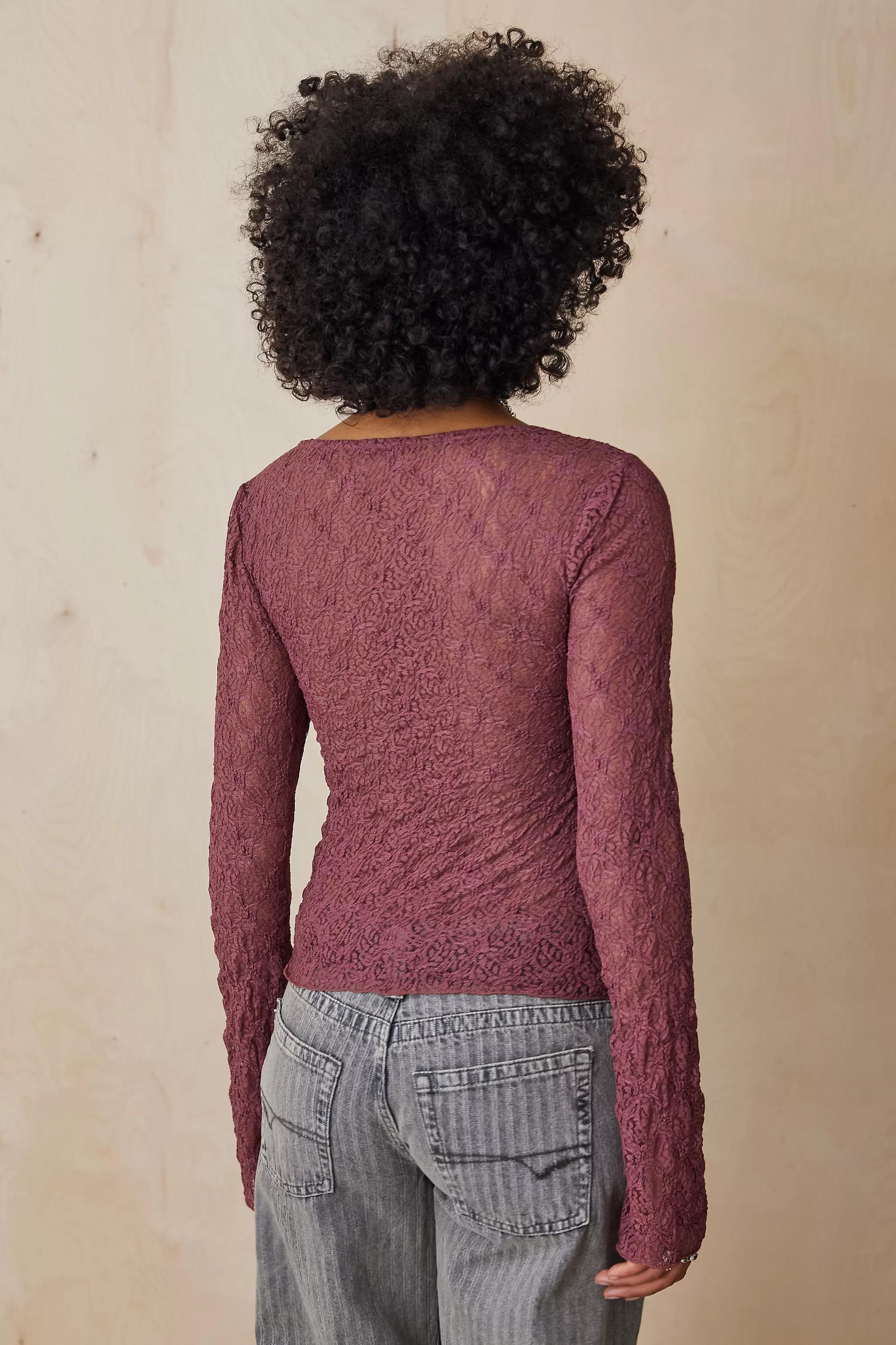 Pink Kimchi Blue Quinn Lace Top, , large image number 3